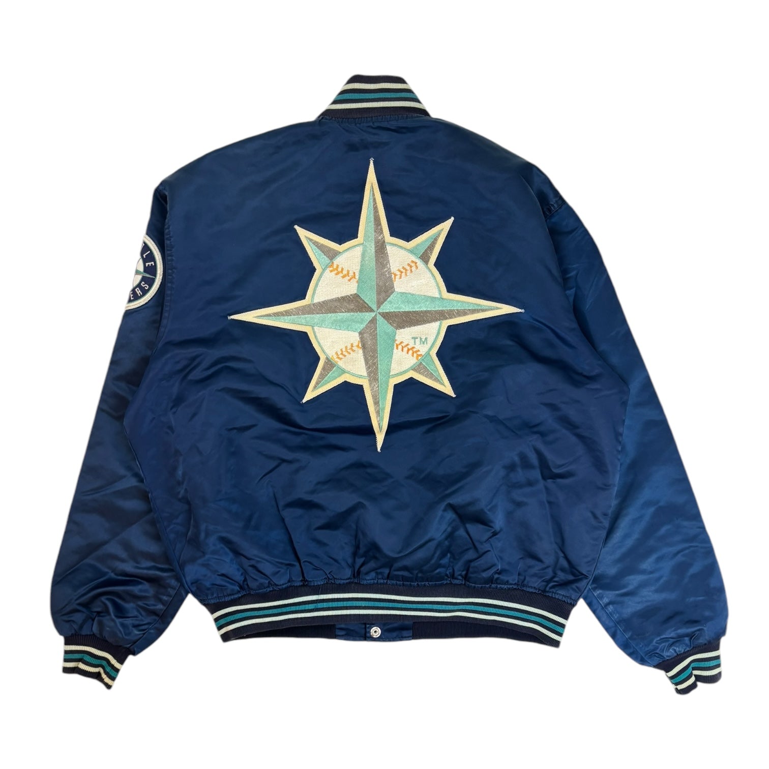 Vintage Seattle Mariners Starter Satin Varsity Jacket Blue