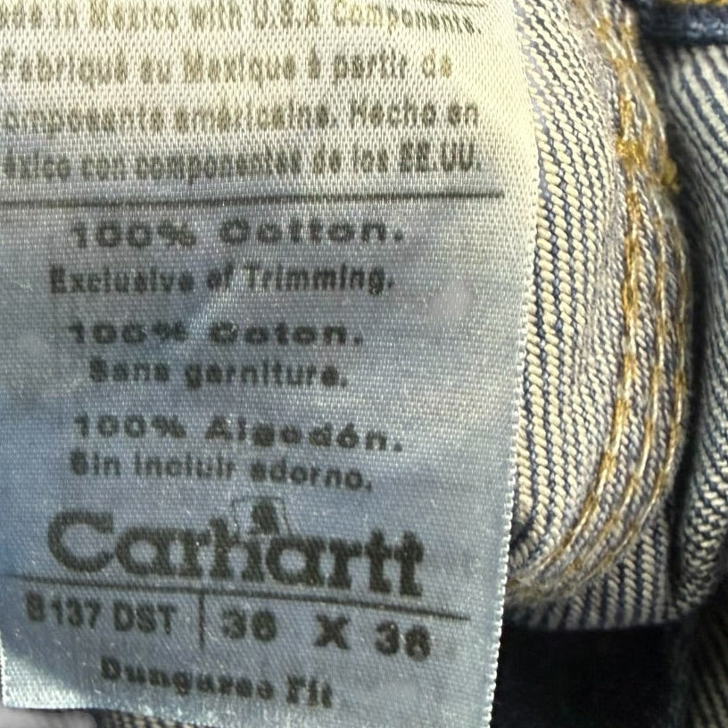 Vintage Carhartt Single Knee Denim Dungaree Pants Indigo