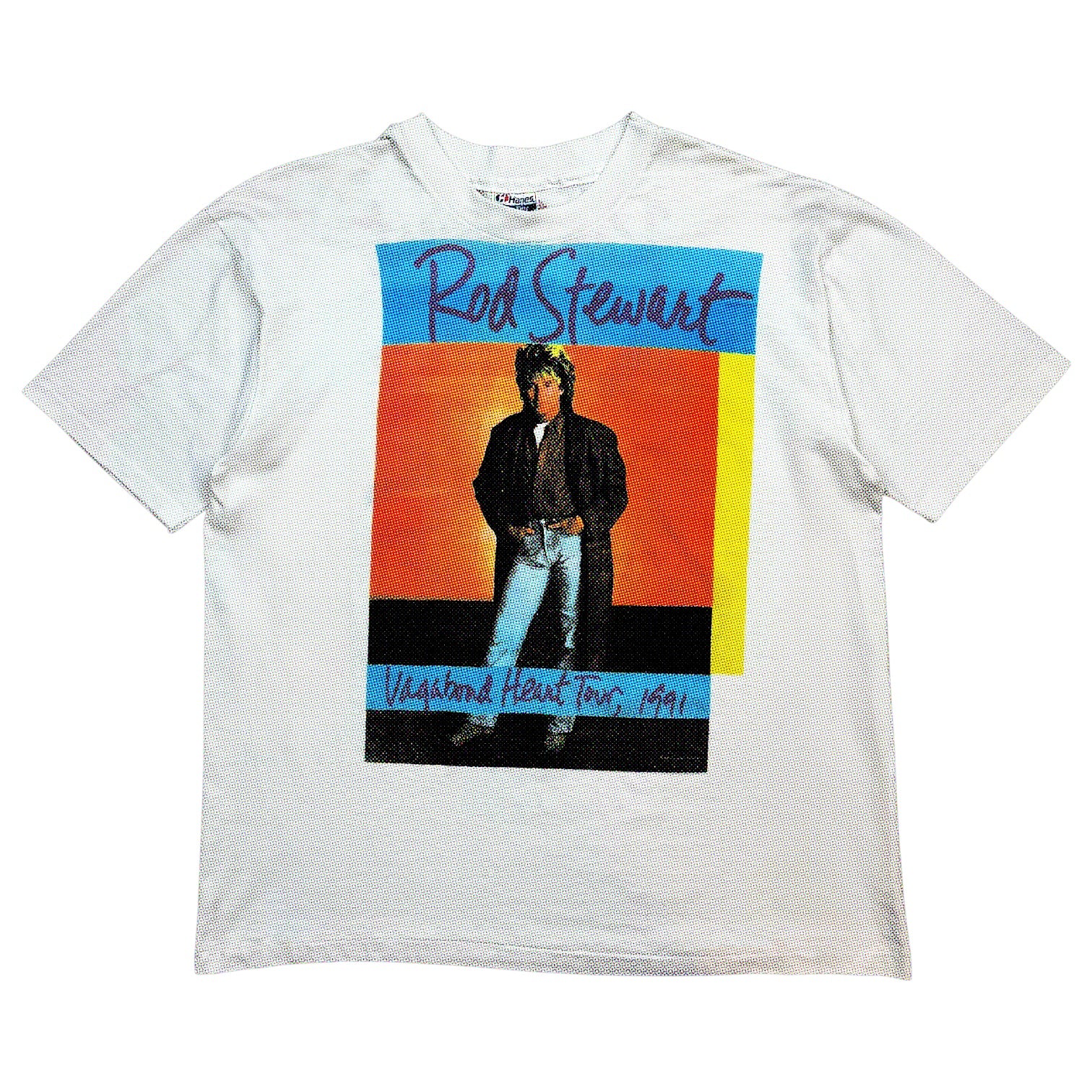 1991 Rod Stewart Vagabond Heart Tour Tee White