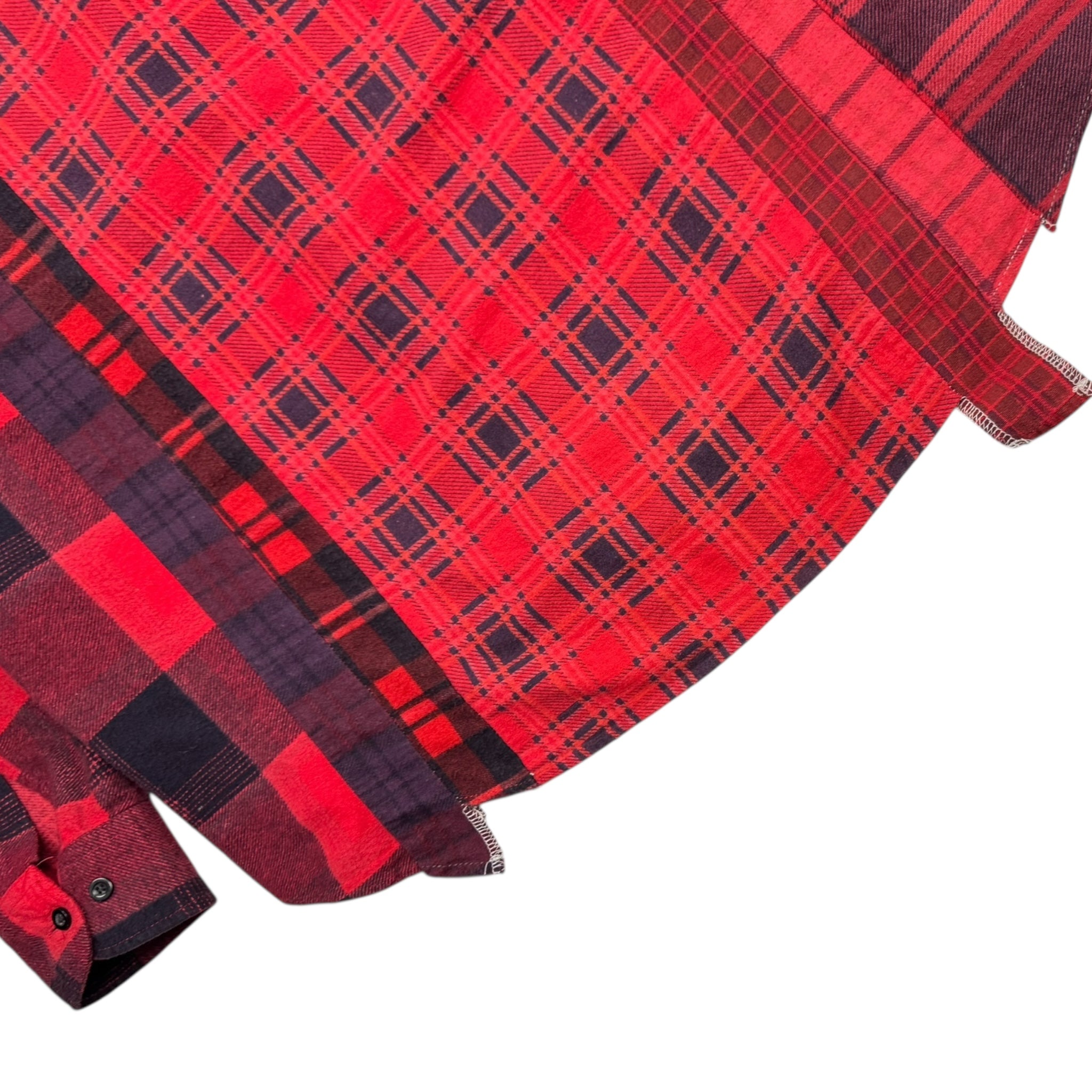 Needles 7 Cuts Wide Patchwork Frayed Button Up Shirt