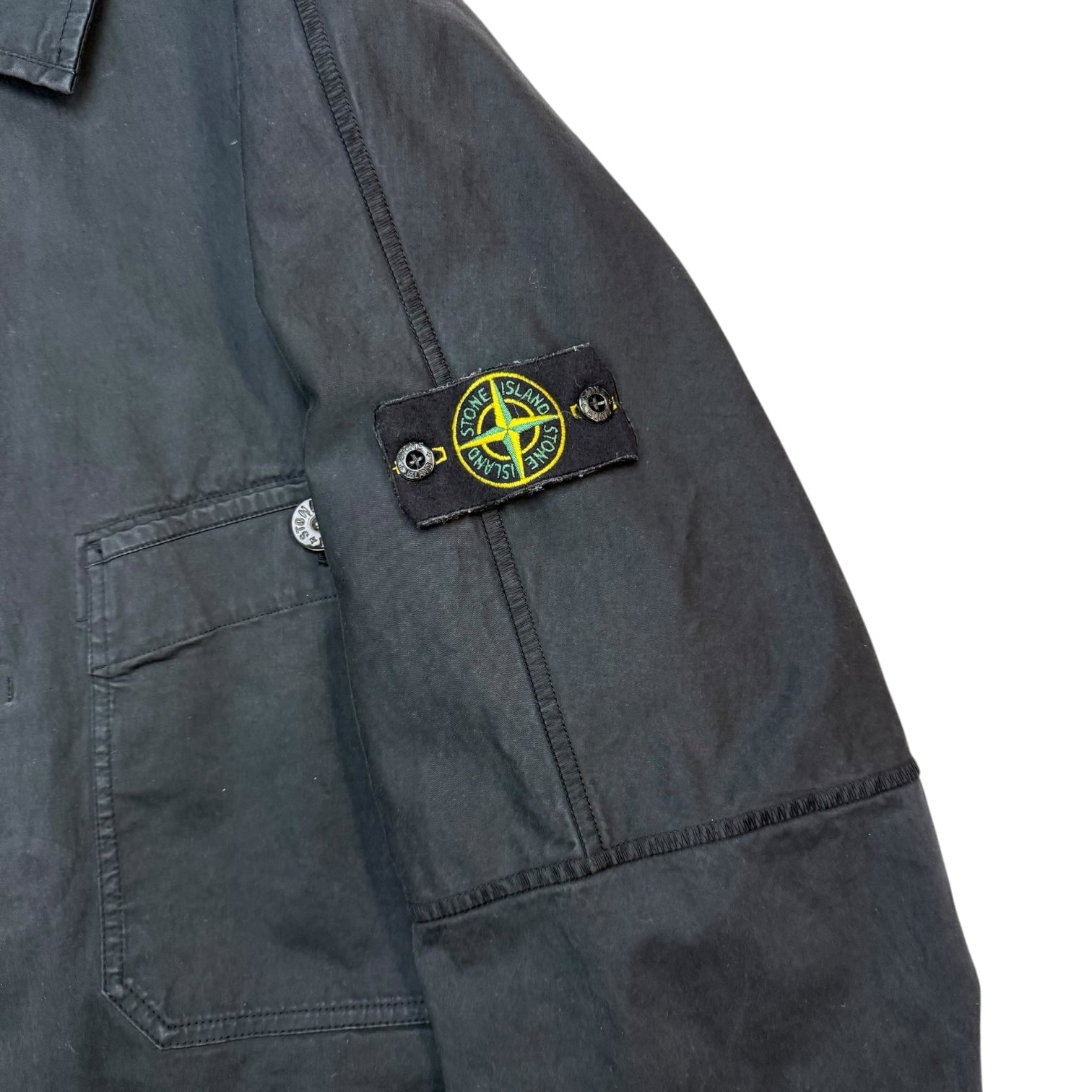 Stone Island Button Up Jacket Navy Blue