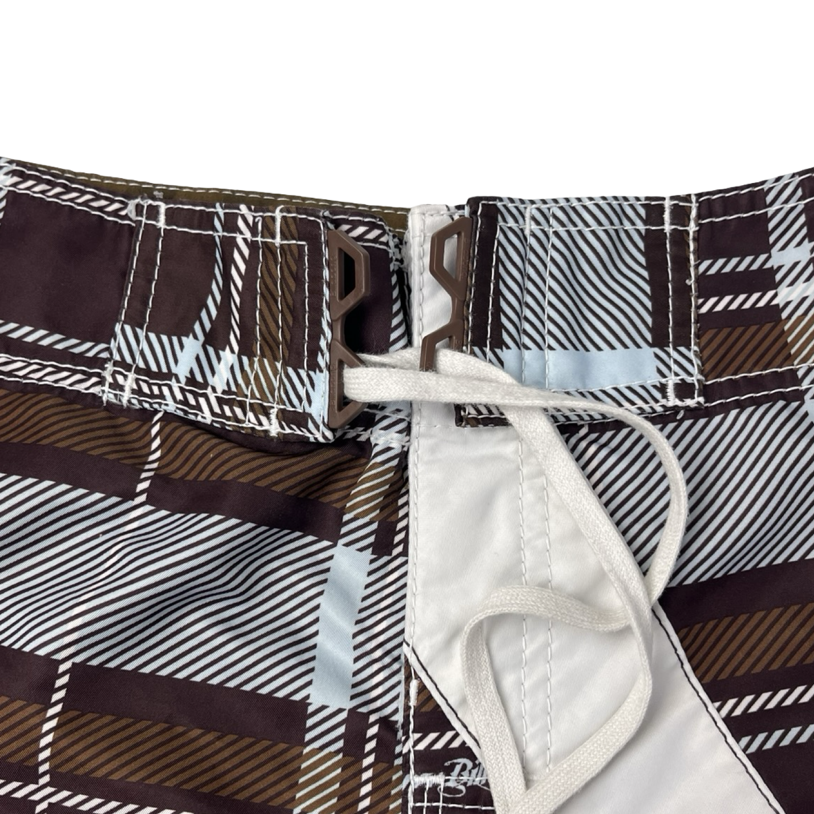 Vintage Y2K Quiksilver Tartan Rising Sun Board Shorts
