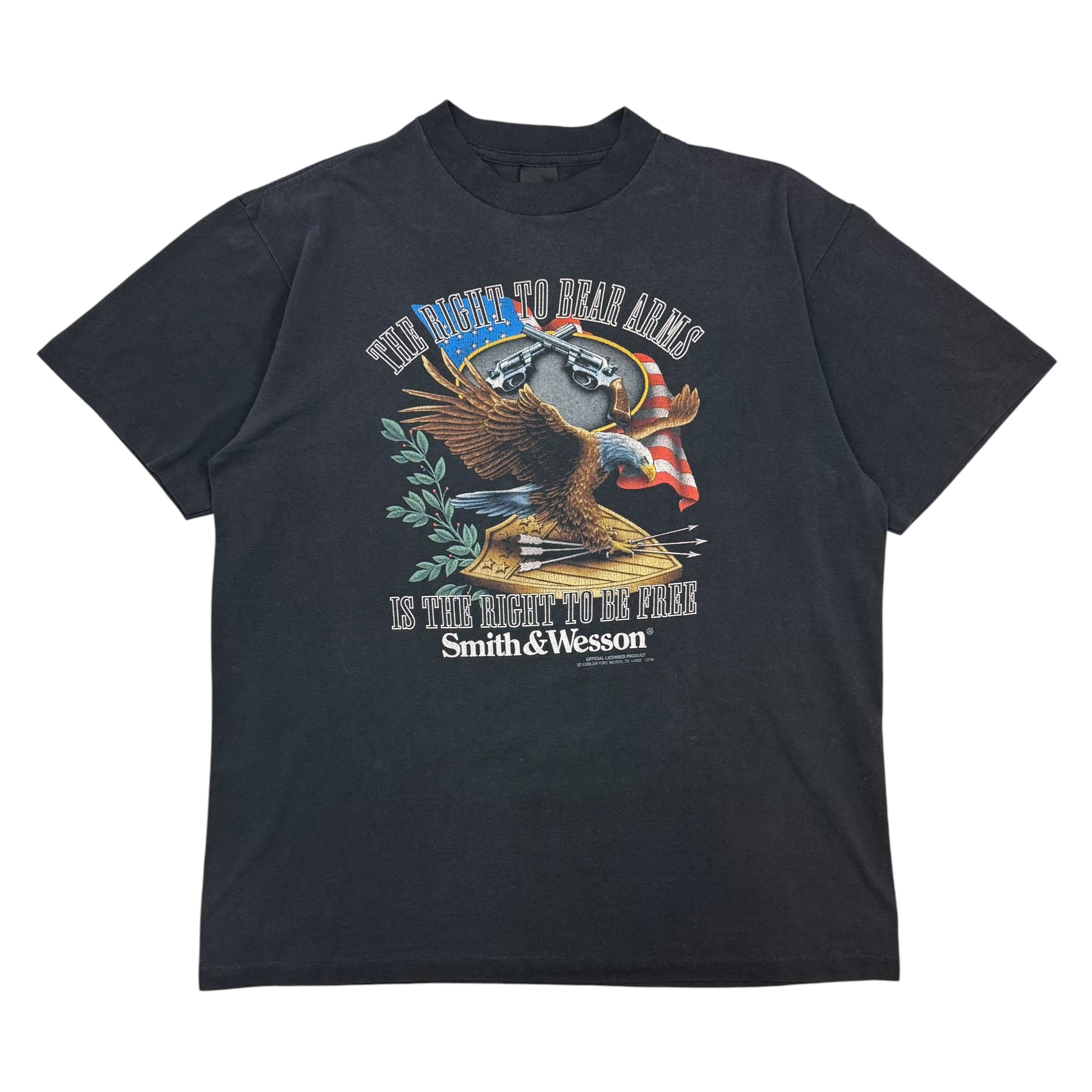 Vintage 3D Emblem Smith & Wesson ‘The Right To Bear Arms…’ Tee Black