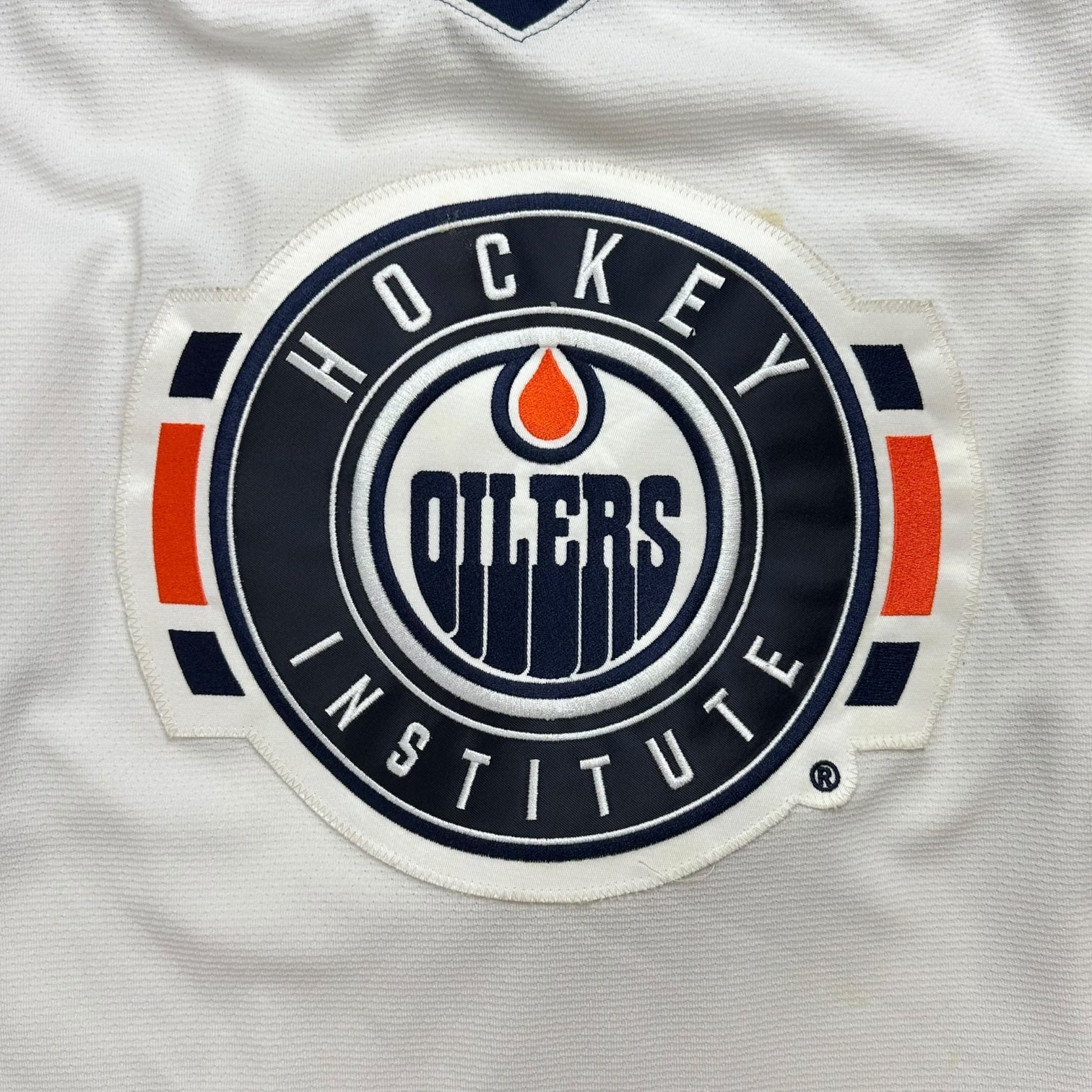 Vintage Edmonton Oilers Hockey Institute Goalie Jersey White