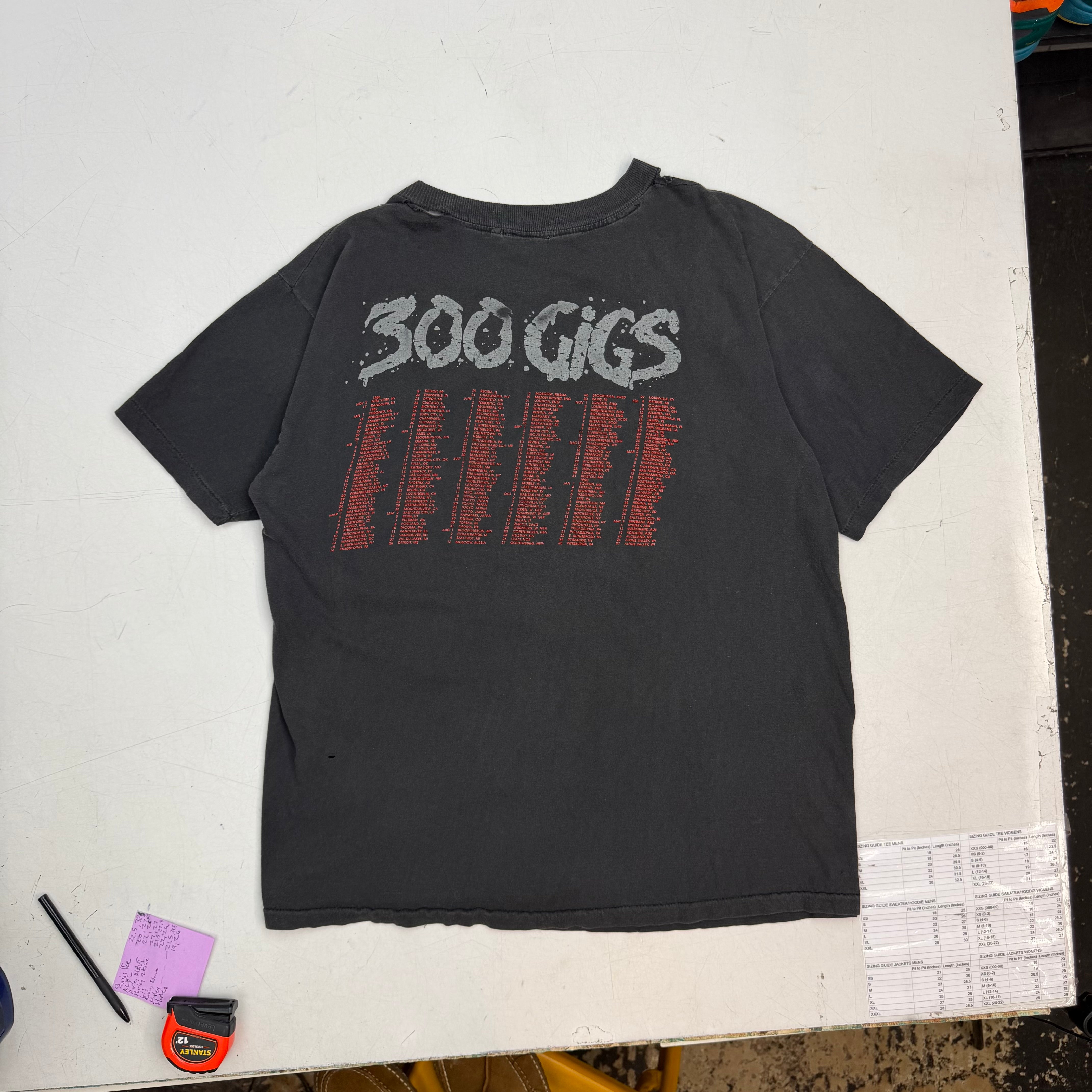 1988 Skid Row 300 Gigs Tour Tee Black