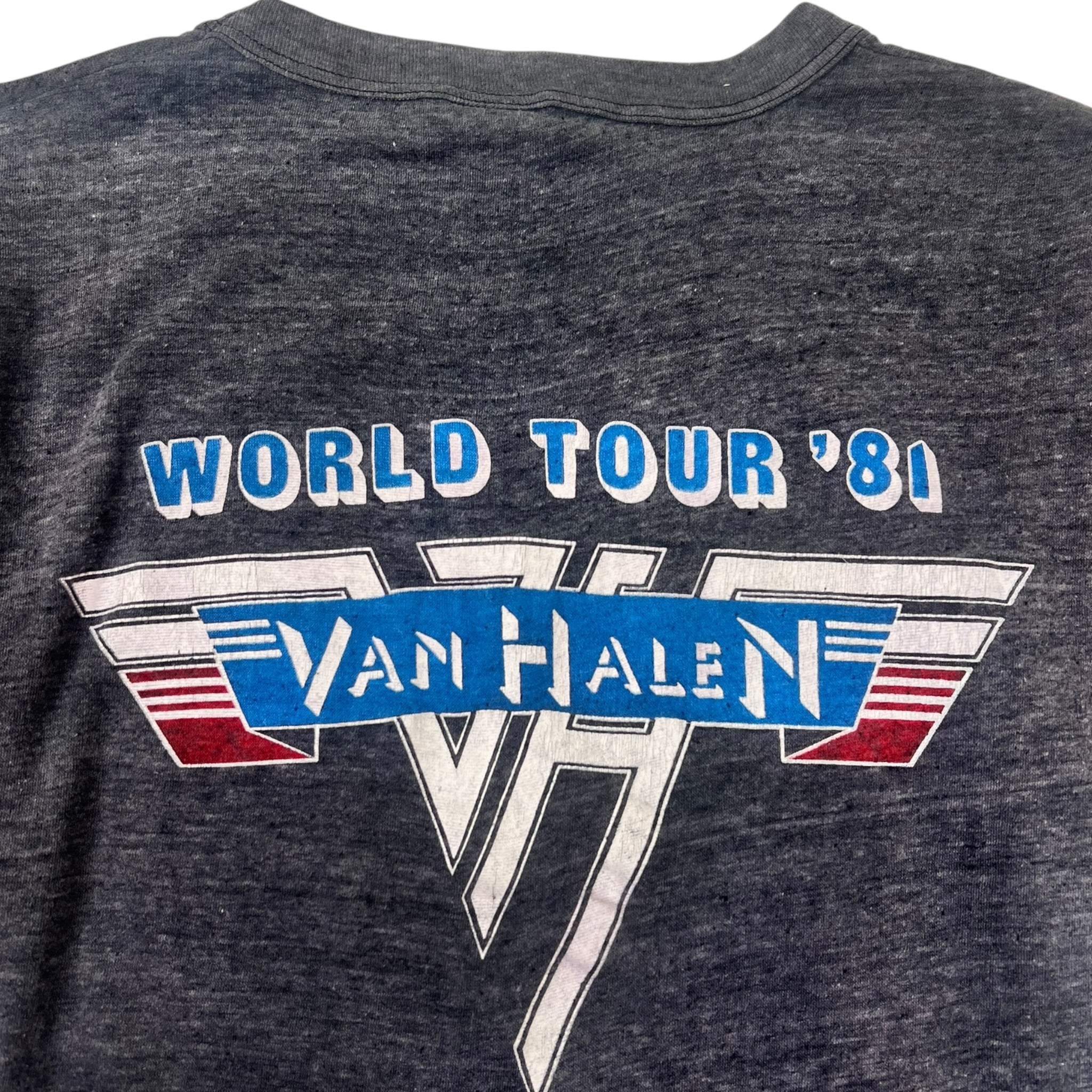 (W) 1981 Vintage Van Halen Worldwide Tour Band T Shirt