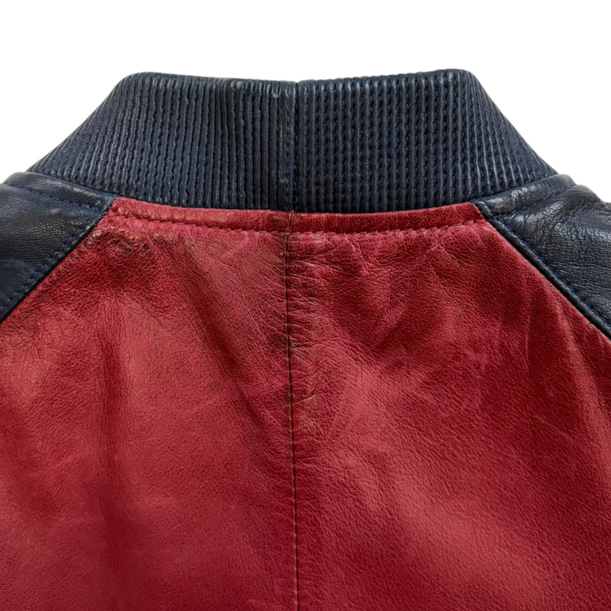 Dsquared2 Leather Bomber Jacket Red/Navy