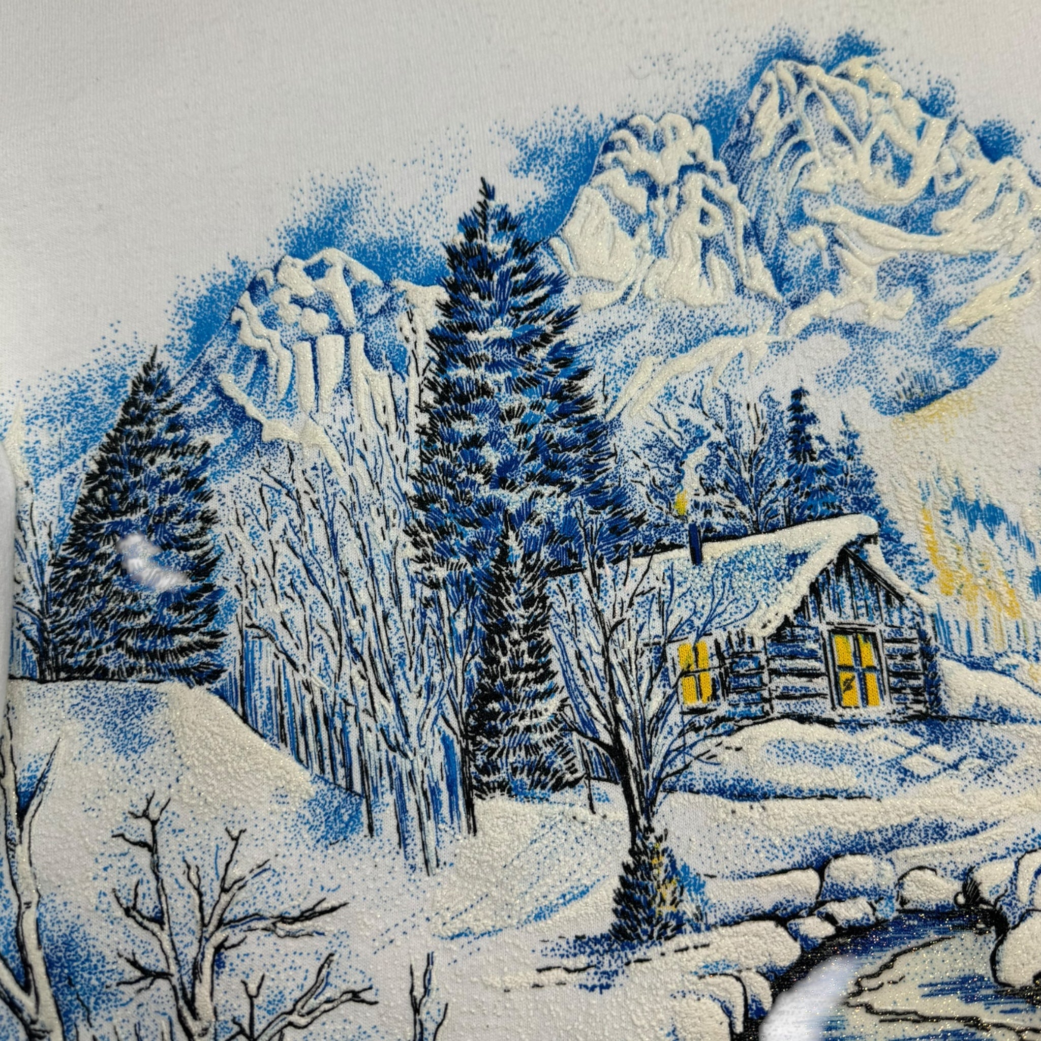 1993 Winter Postcard All Over Raised Print Sweater