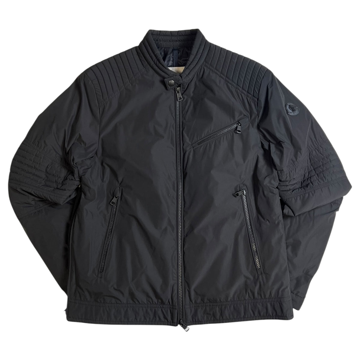 Moncler Gimont Down Biker Jacket Black
