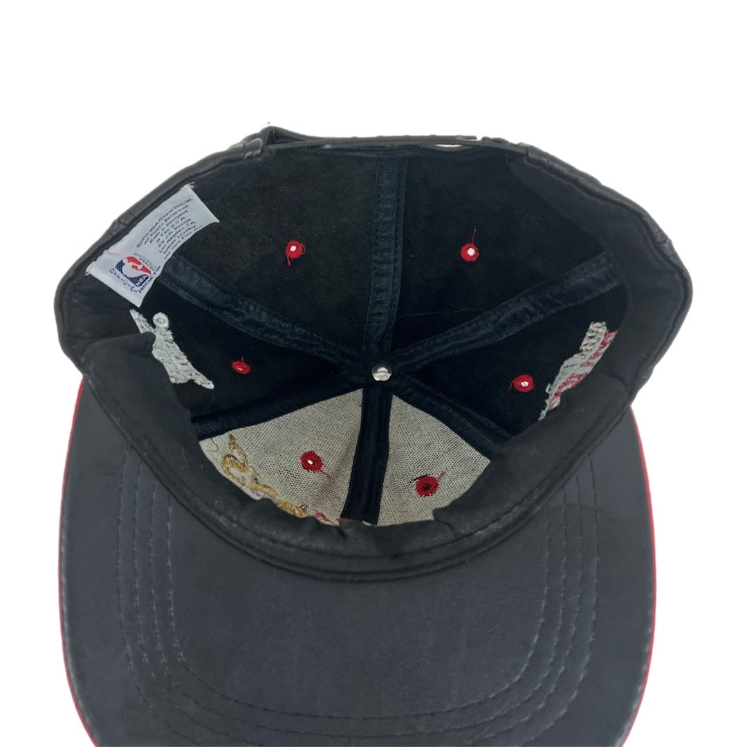 Vintage Chicago Bulls Leather Hat - Black Bulls Hat