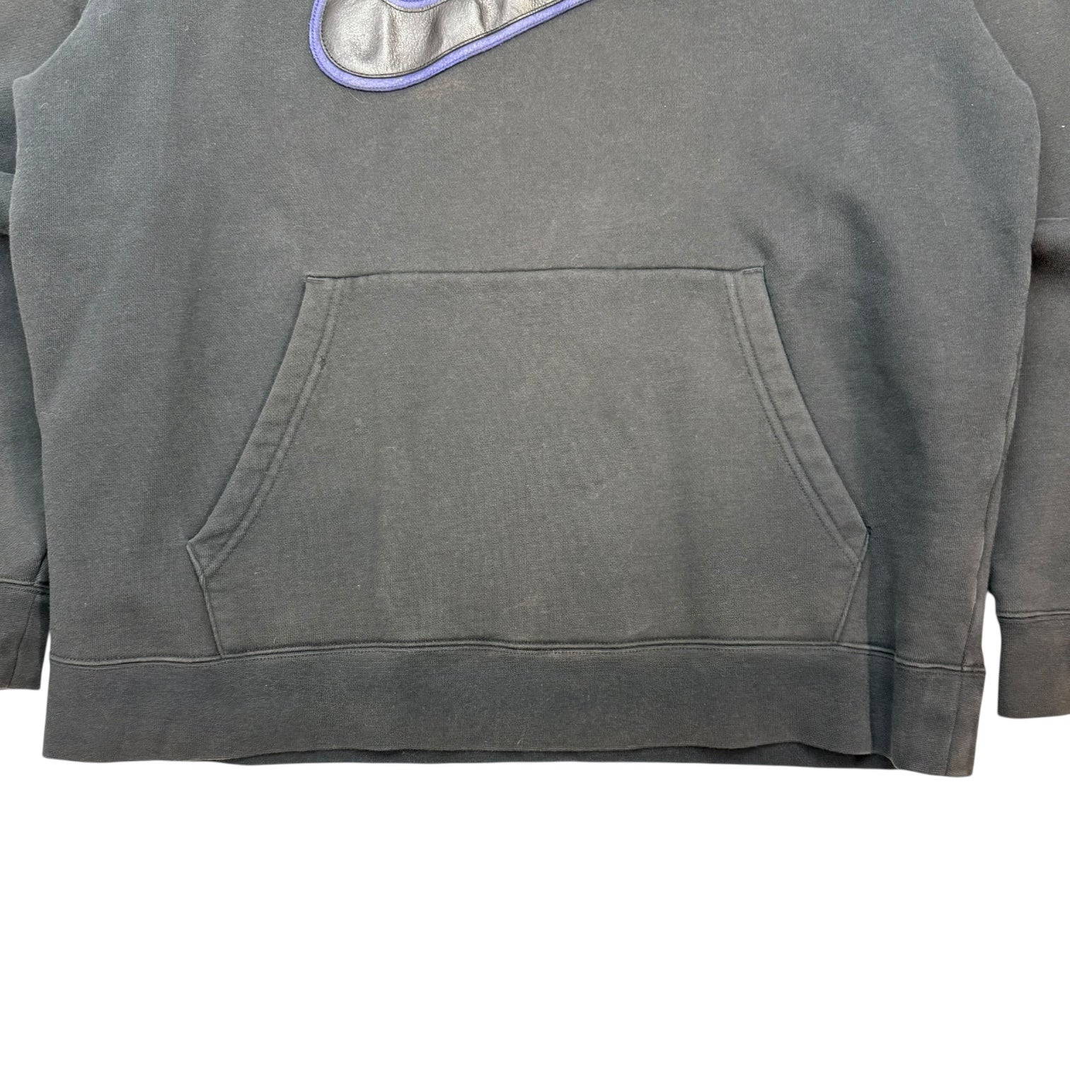 Supreme Nike Leather Applique Hoodie Black