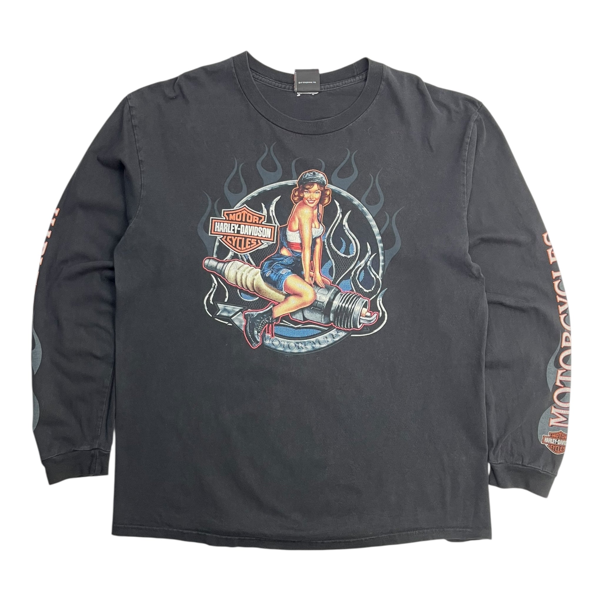 Harley Davidson Vancouver BC Flame Longsleeve T-Shirt