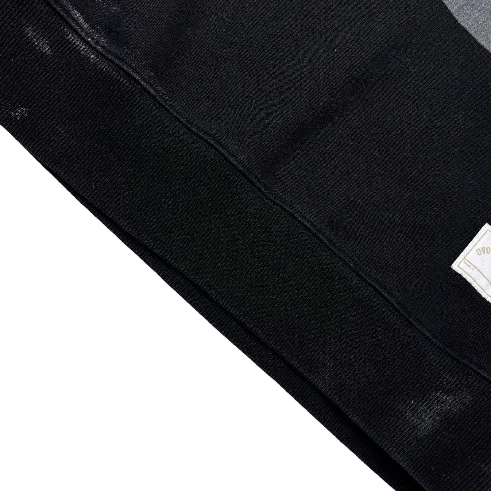 OVO Enzyme Washed Panelled Crewneck Black