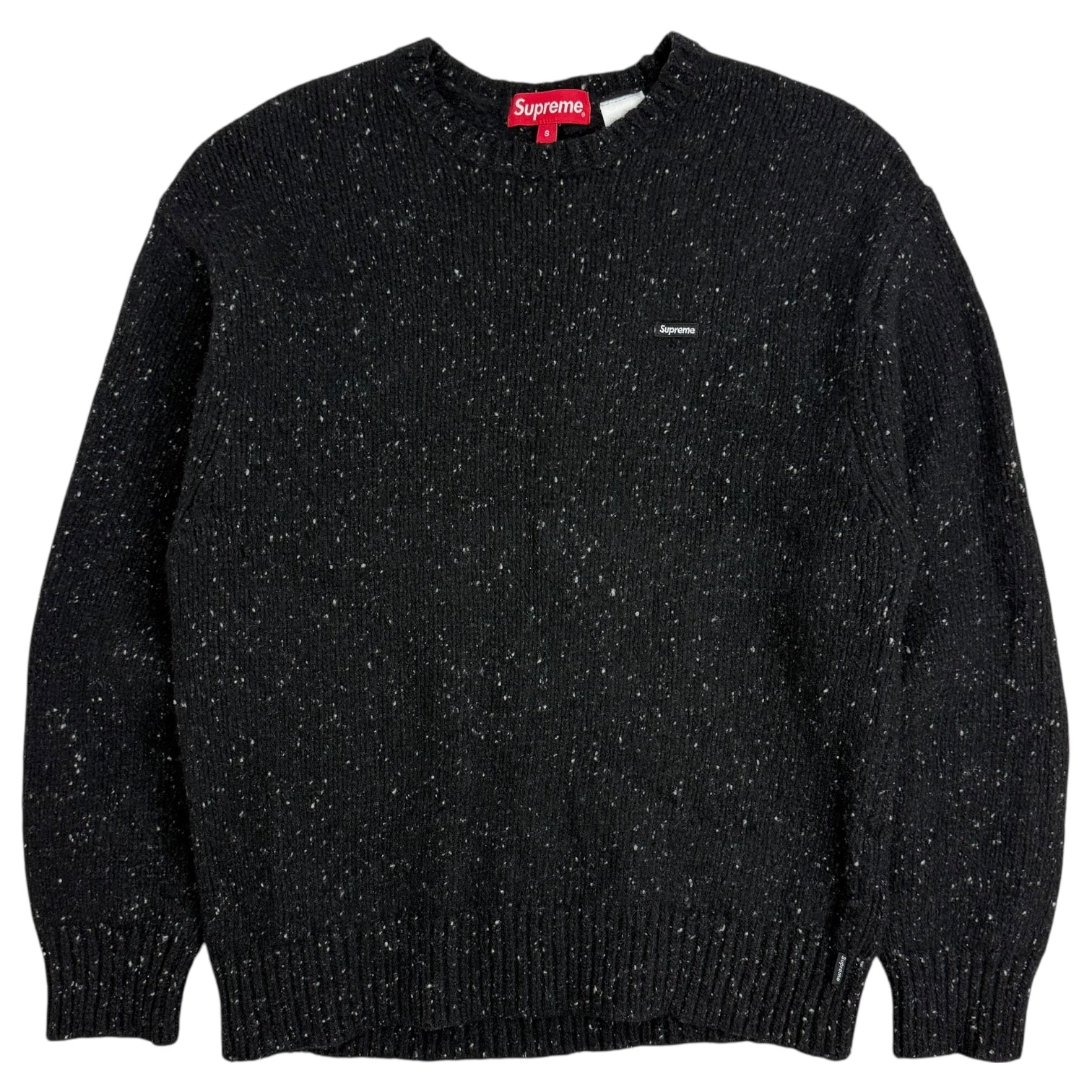 Supreme Speckle Small Box Logo Knit Crewneck Black