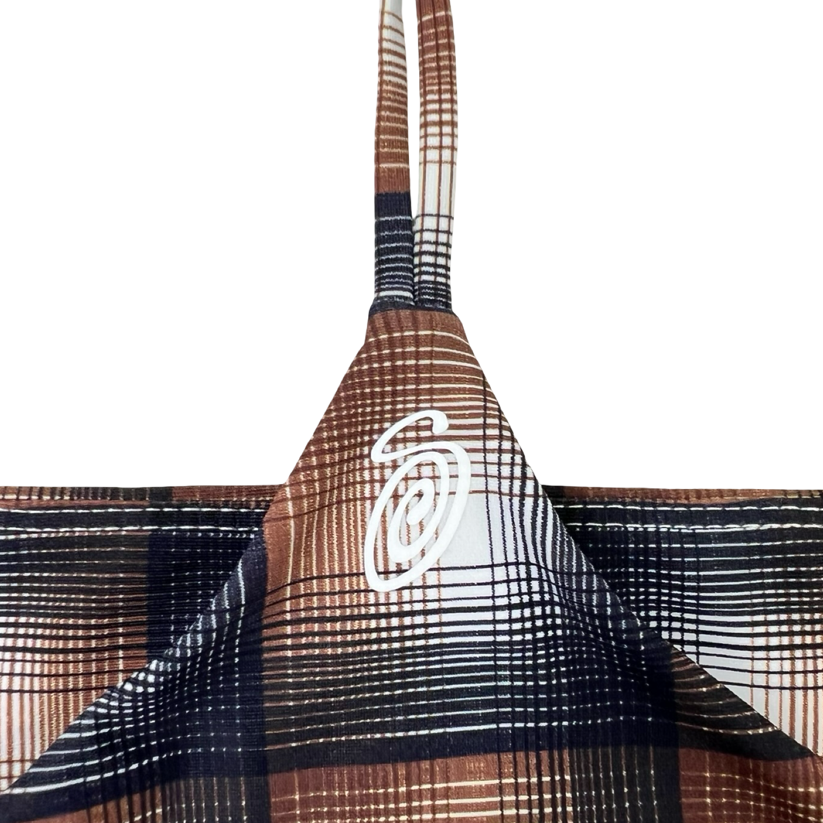 (W) Stüssy Halter Bikini Top Brown Plaid