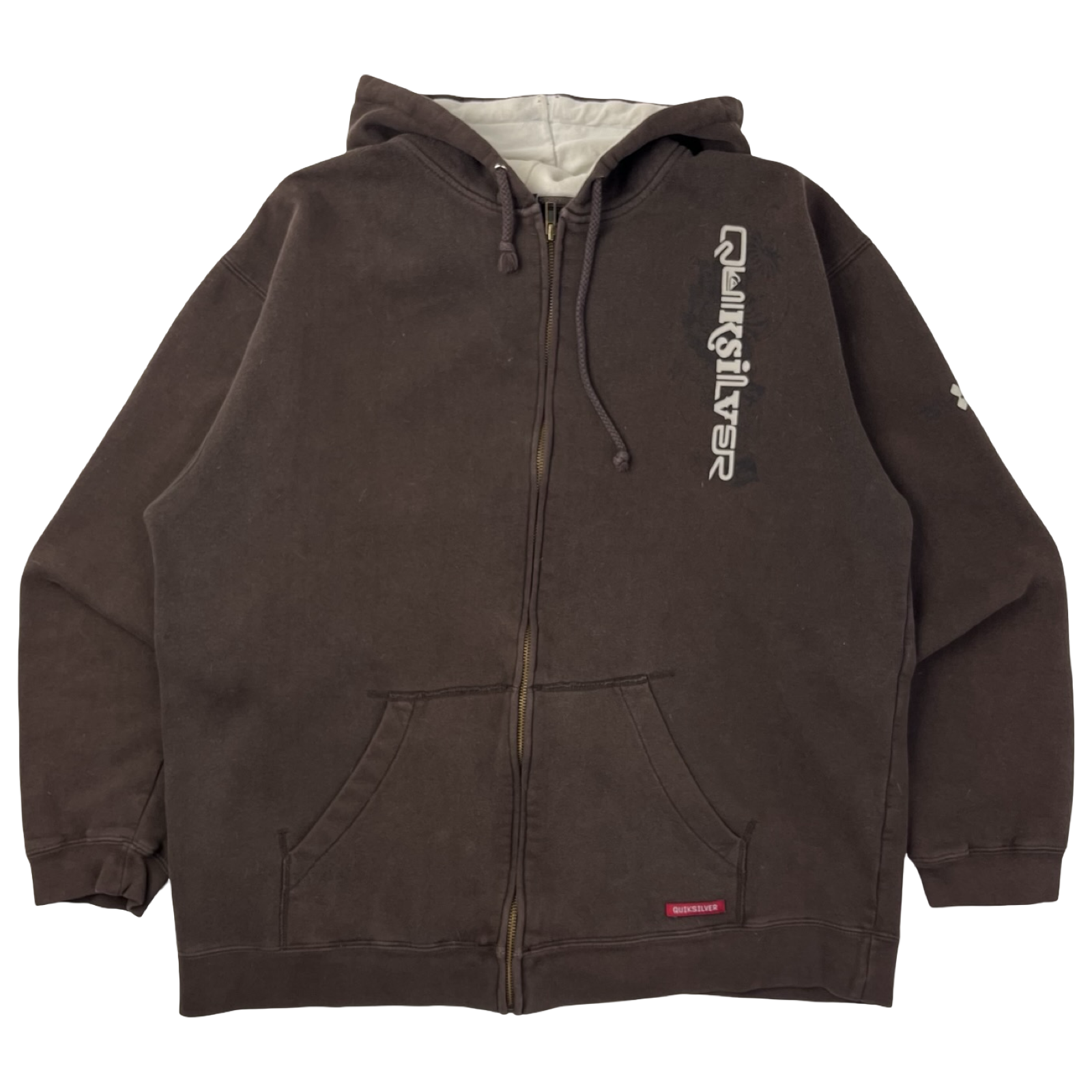 Vintage Y2K Quiksilver Zip Up Hoodie Brown