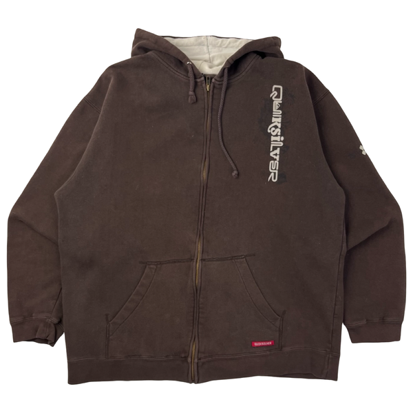 Vintage Y2K Quiksilver Zip Up Hoodie Brown