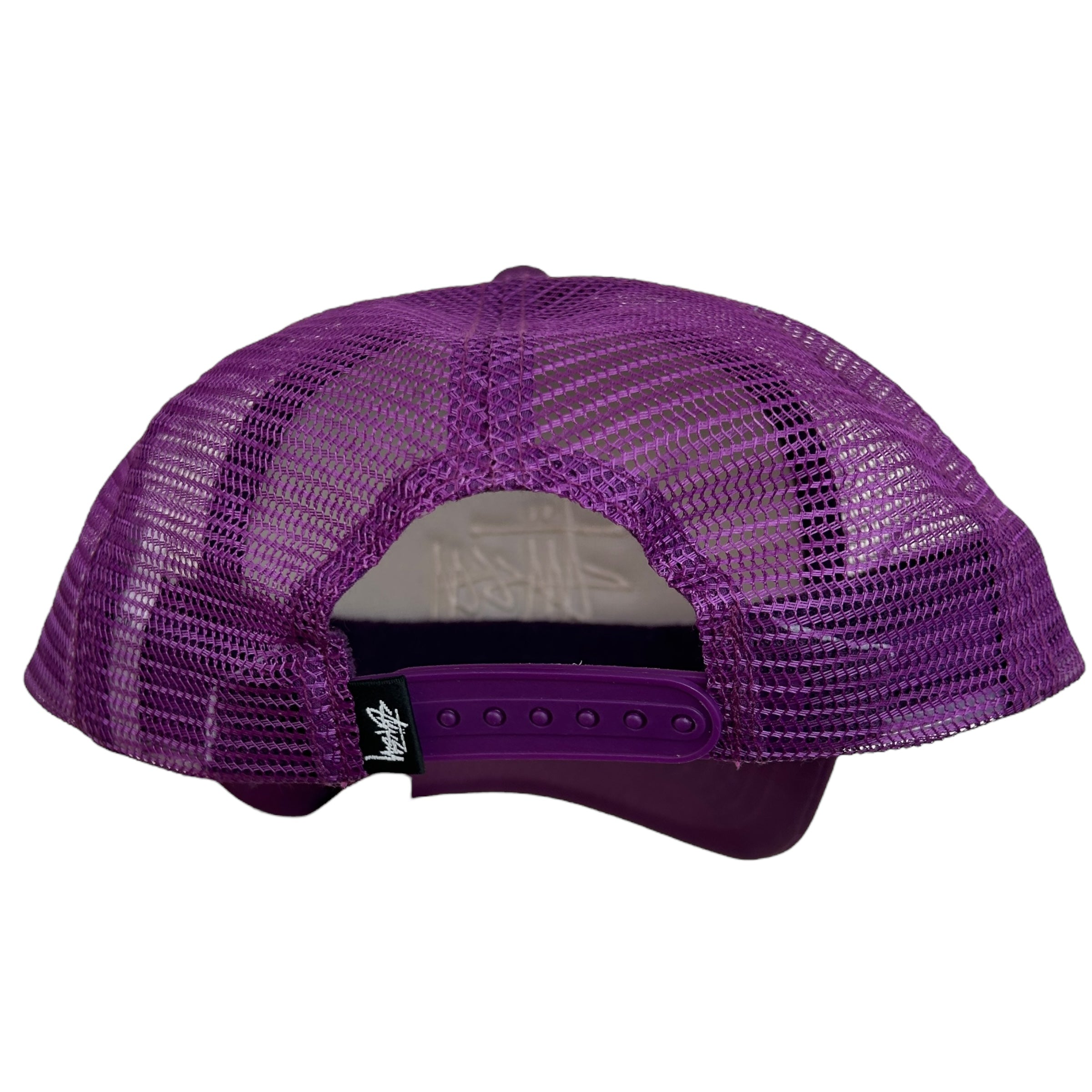 Stussy Stock Logo Purple Trucker Hat