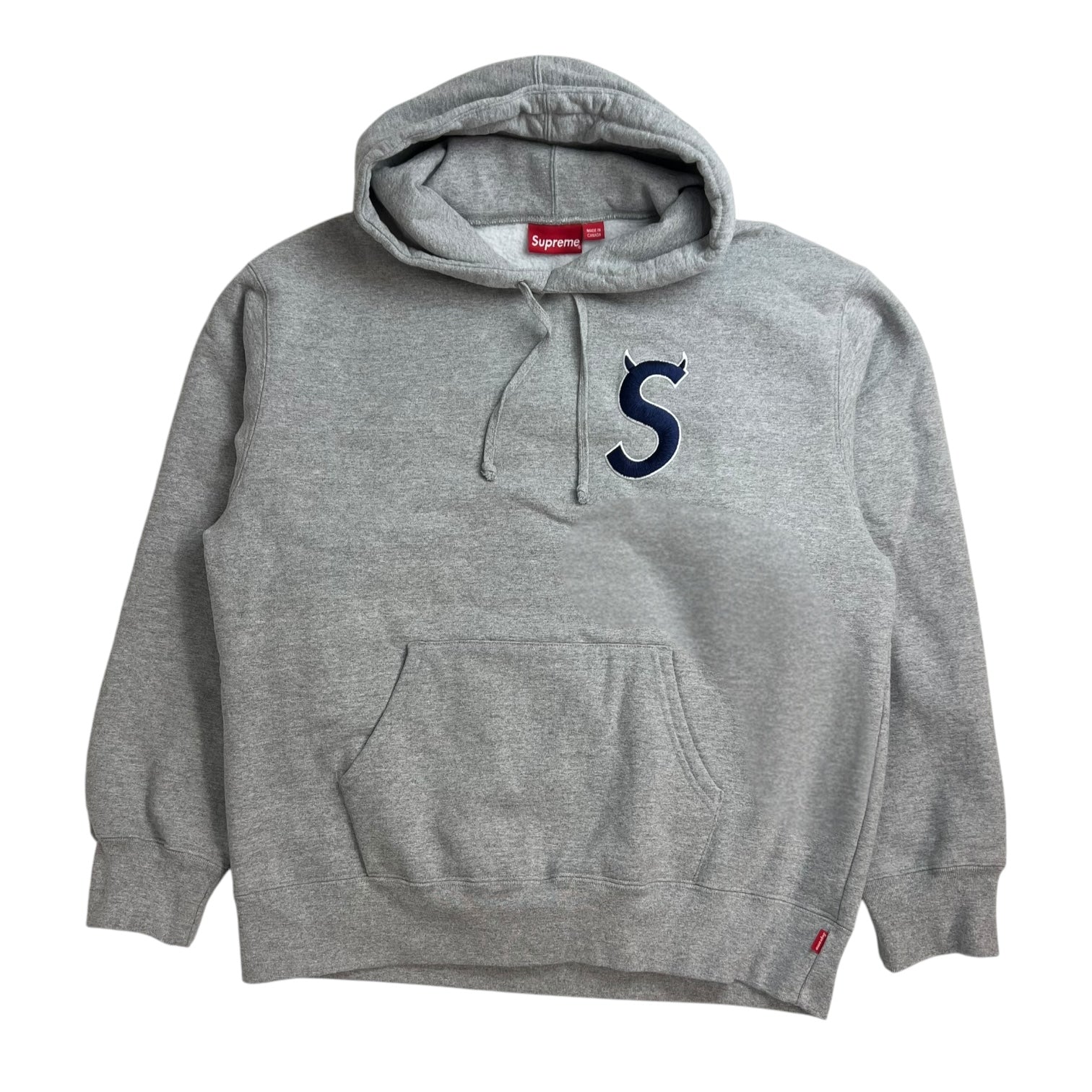 Supreme S Logo Hoodie Heather Grey