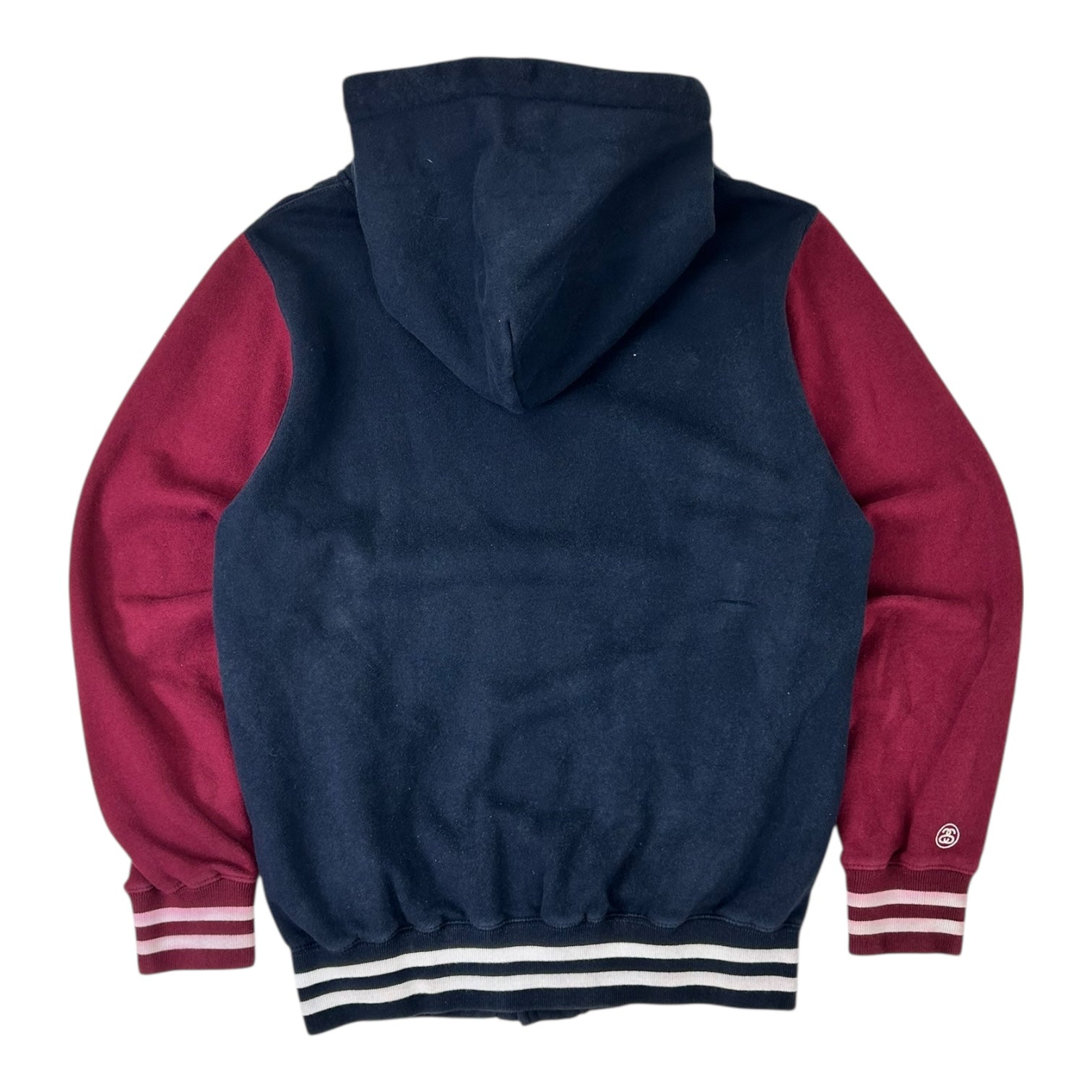 Vintage Stussy Varsity Hoodie Navy/Maroon