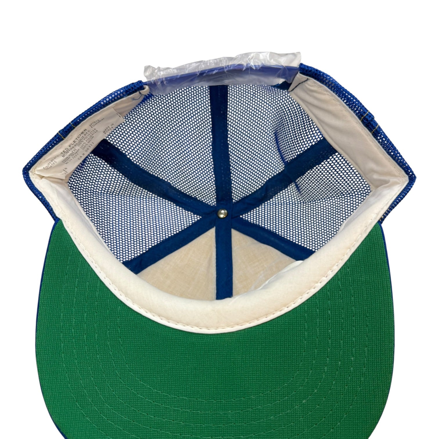 Vintage Ted Fletcher Arizona Wranglers Mesh Trucker Hat Yellow/Blue