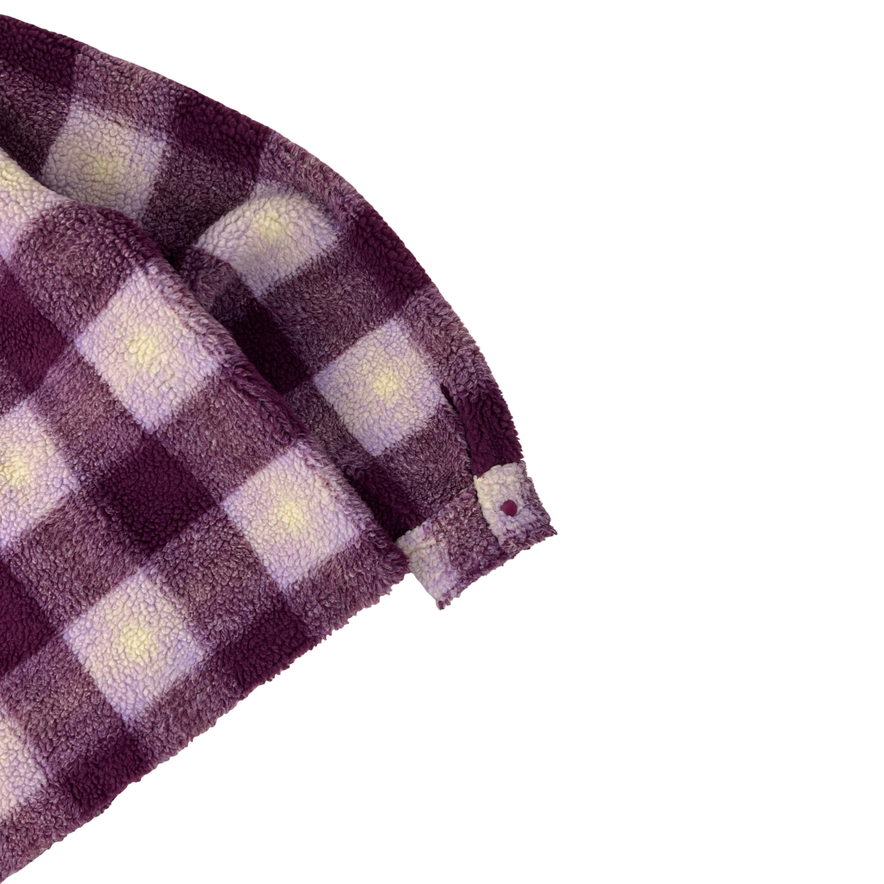 Stussy Shadow Plaid Zip Sherpa Berry