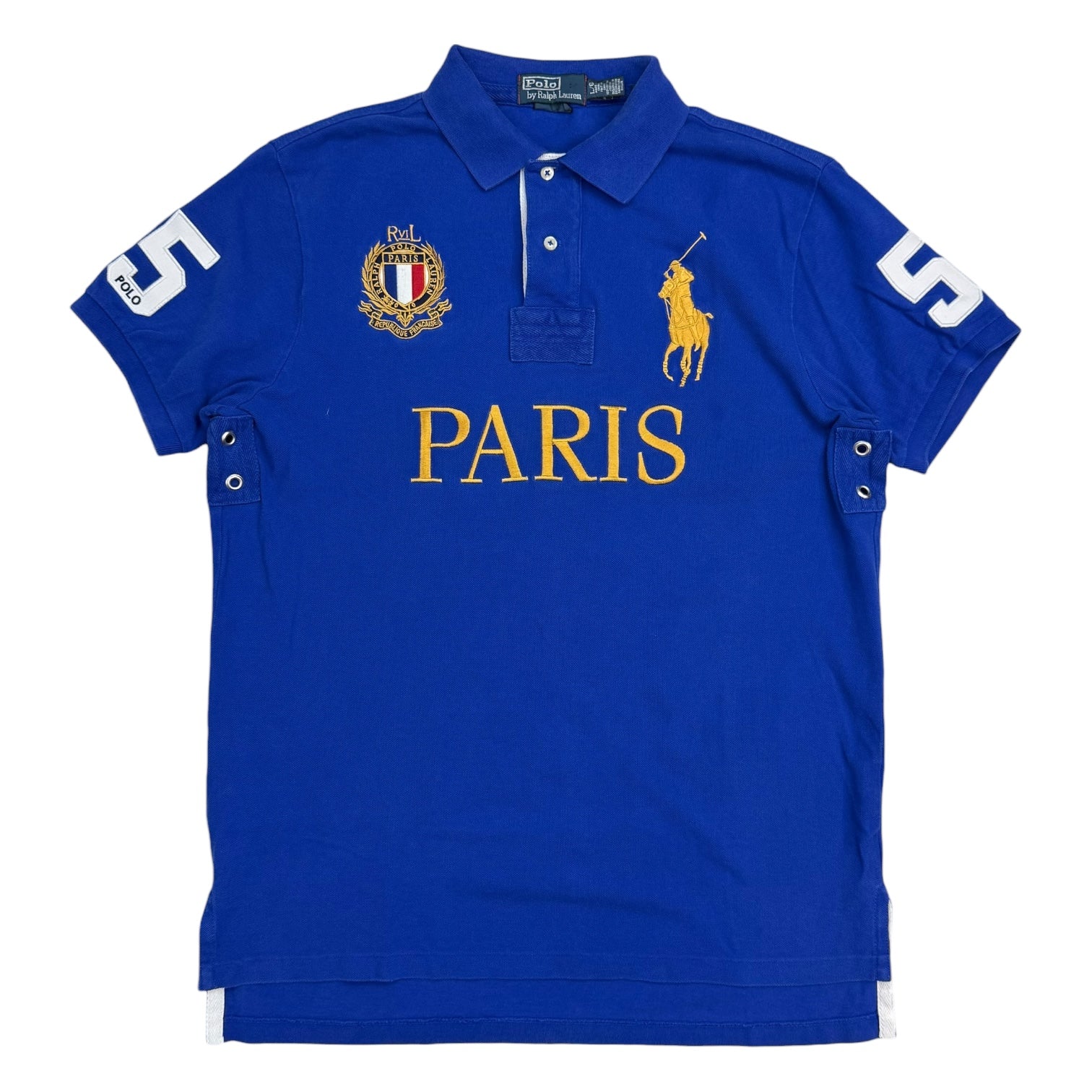 Vintage Polo Ralph Lauren Paris Polo Button Up Shirt Blue