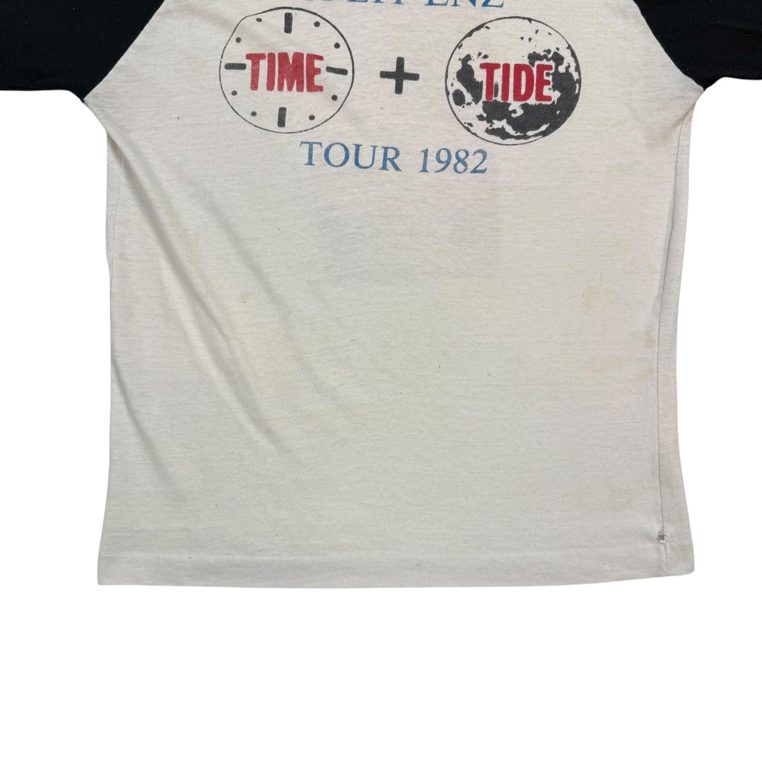 1982 Split Enz ‘Time And Tide’ Tour Raglan Tee White