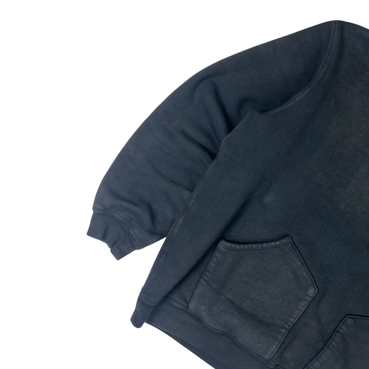 A.PRESSE Vintage Cotton Jersey Hoodie Black