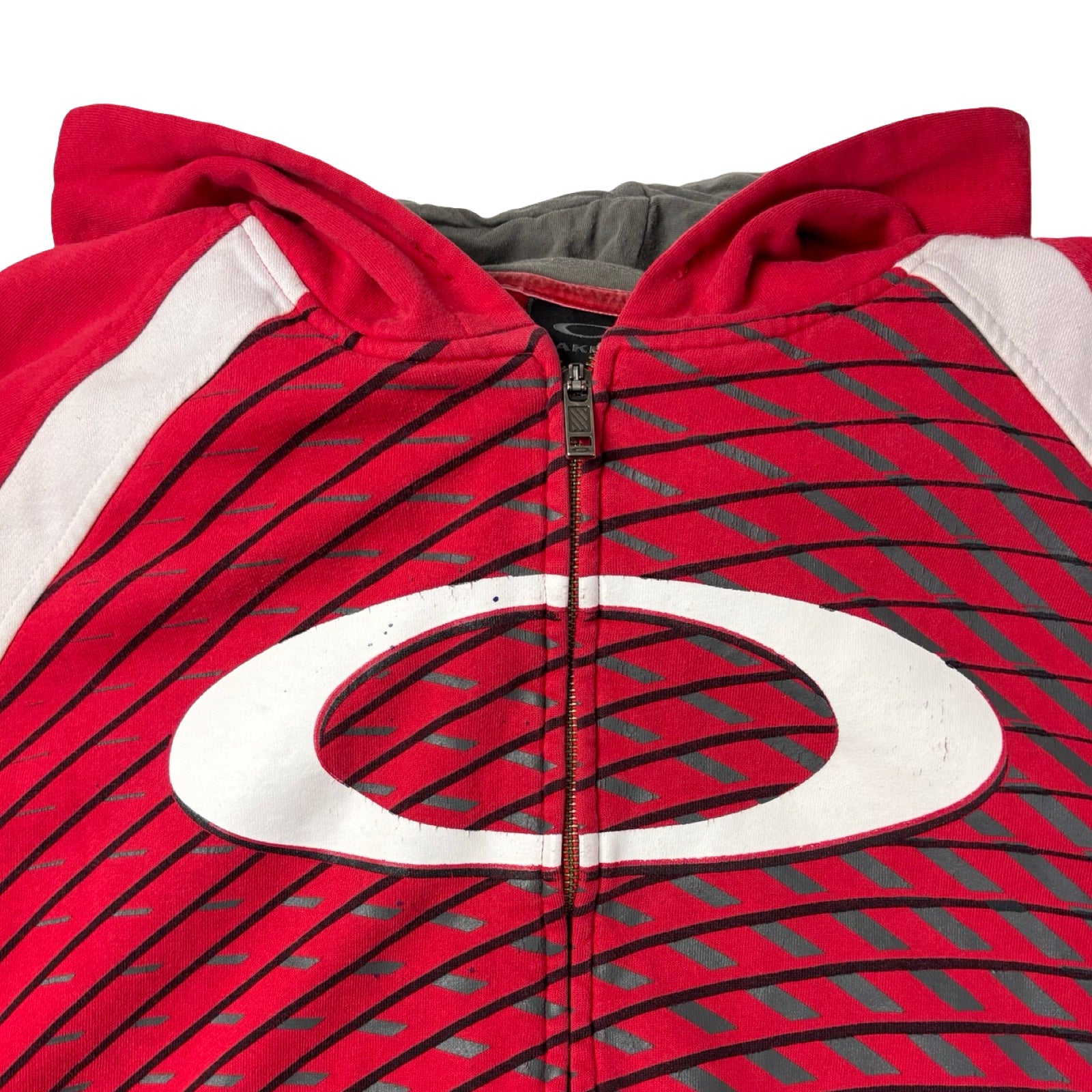 Vintage Y2K Oakley Futurism Full Zip Hoodie Red
