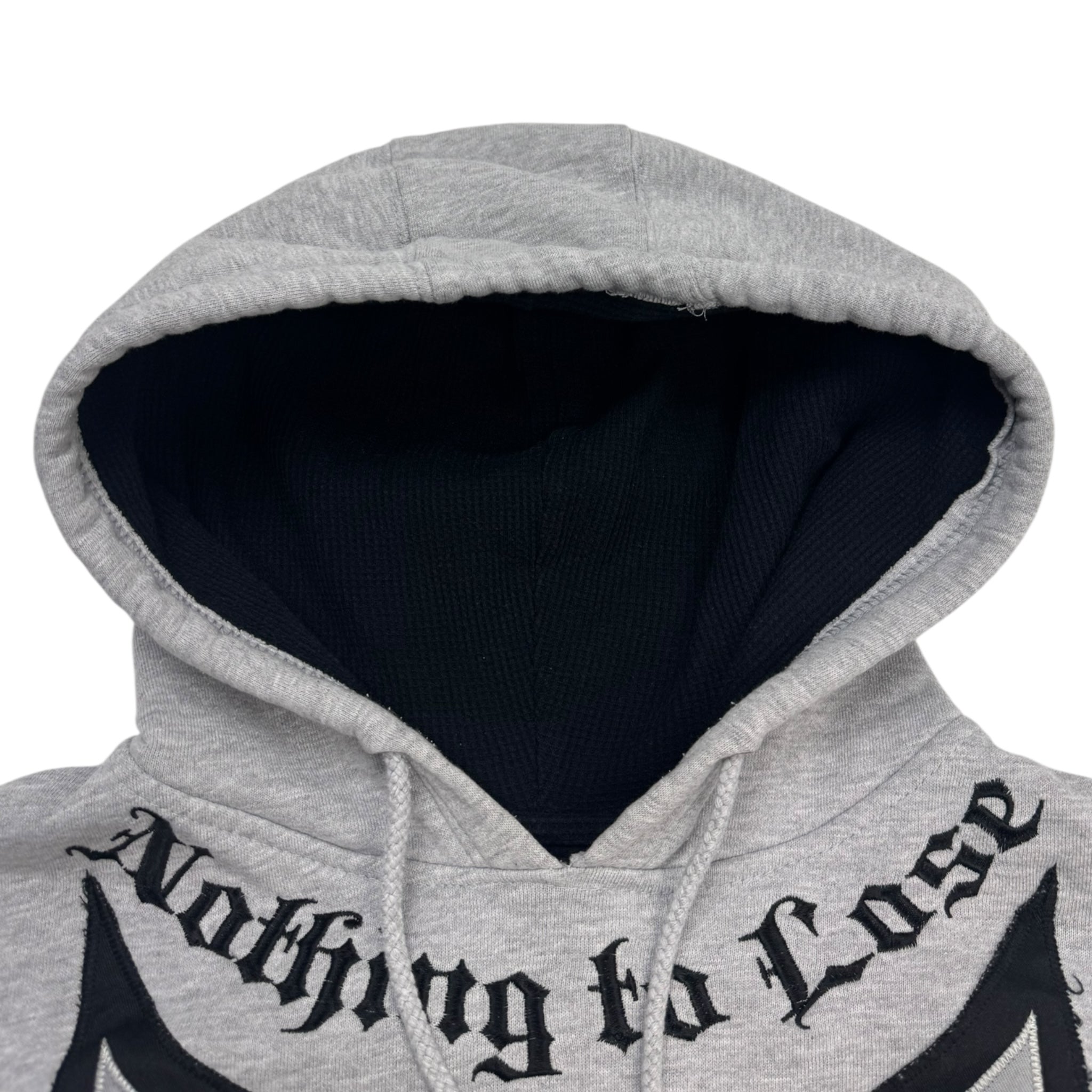 Y2K Tapout Embroidered Mall Goth Thermal Hood Hoodie