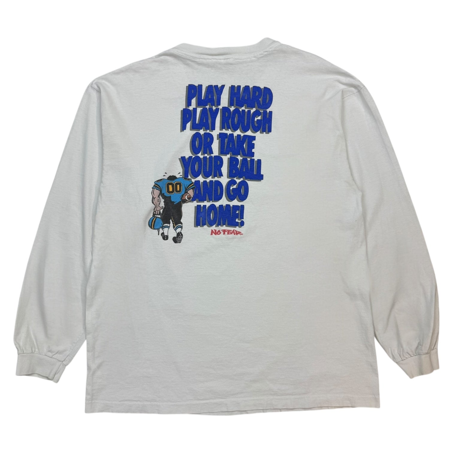 Vintage No Fear ‘Play Hard Play Rough….’ L/S Tee White