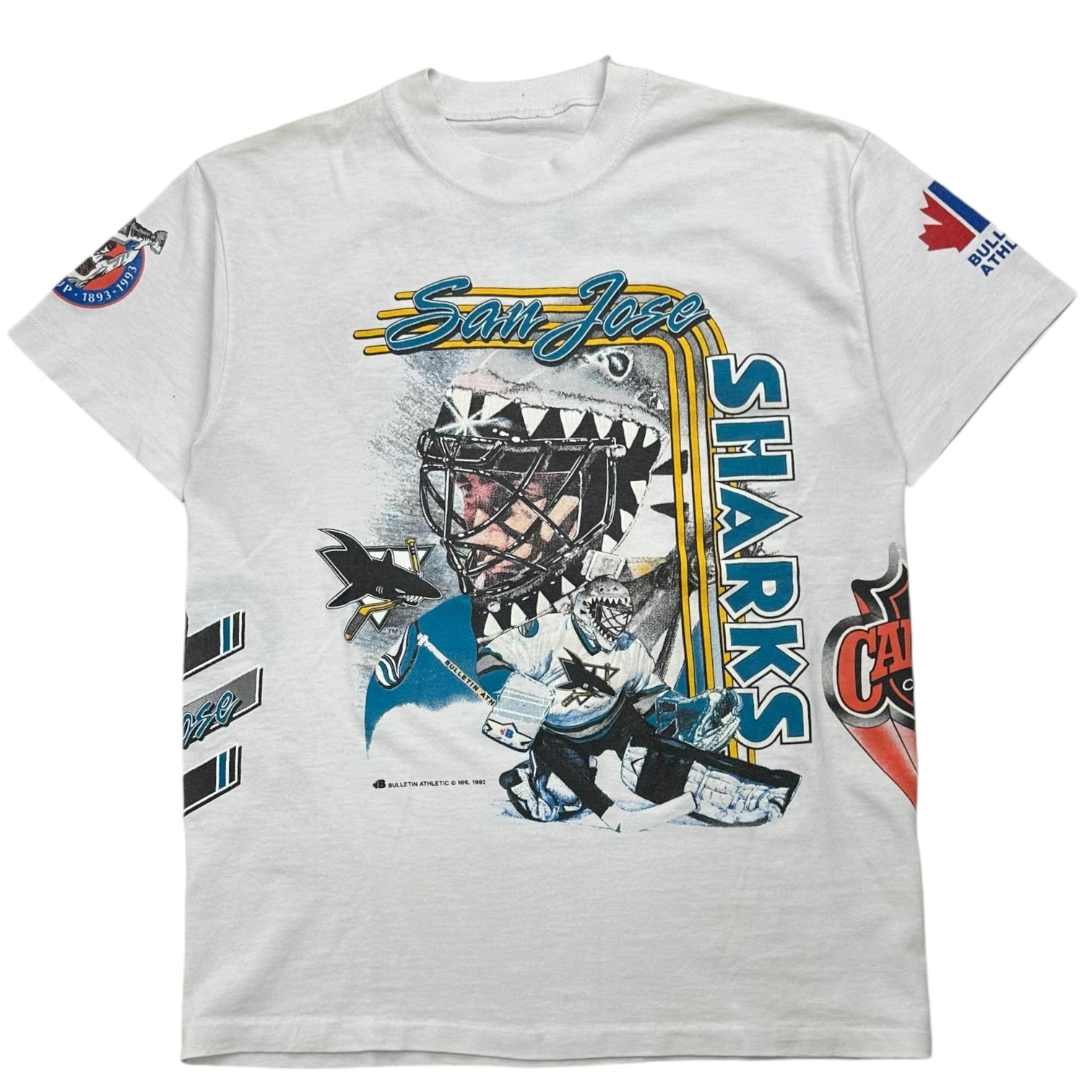 Vintage San Jose Sharks Goalie Tee White