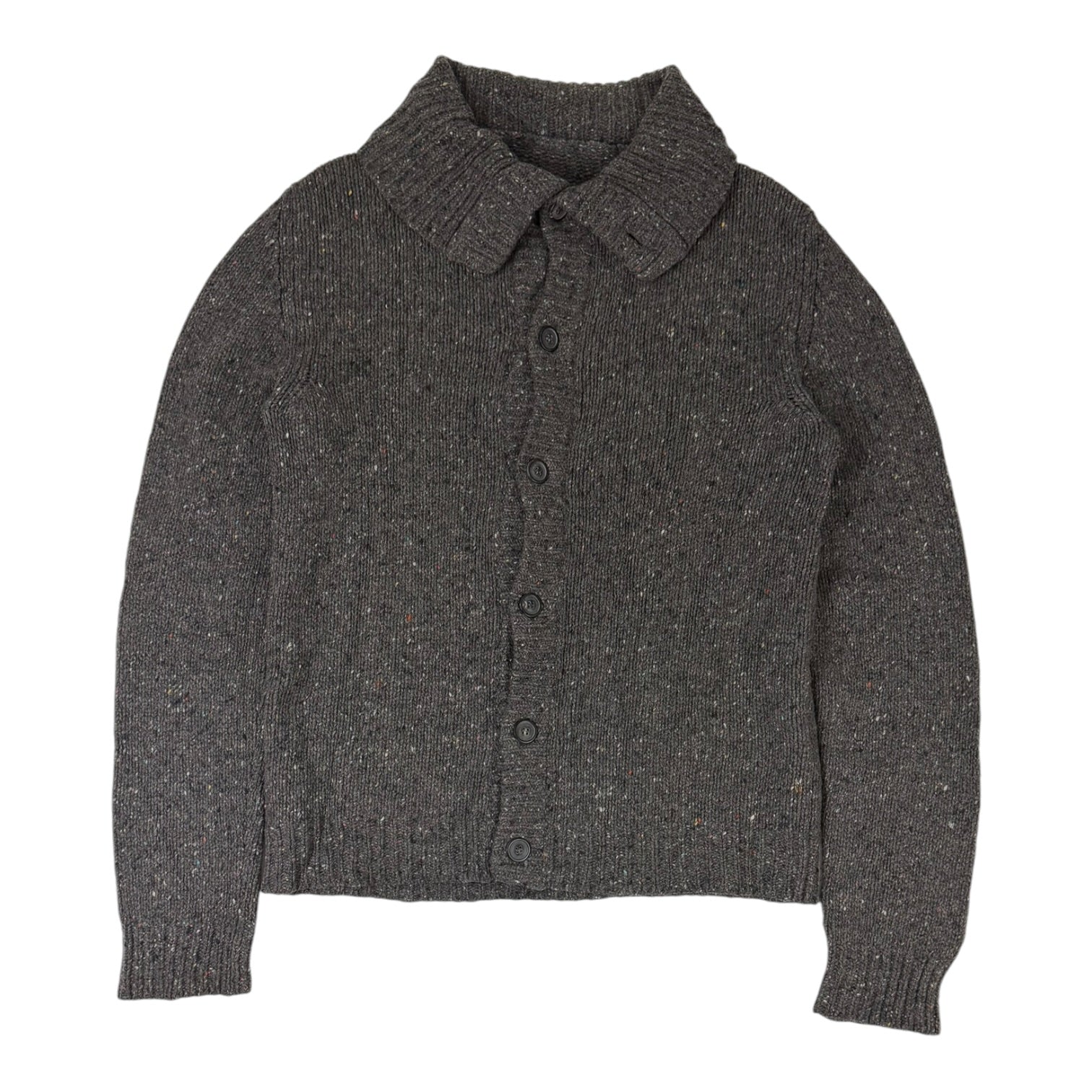 Maison Margiela Reconstructed Heavy Wool Knit Cardigan Grey