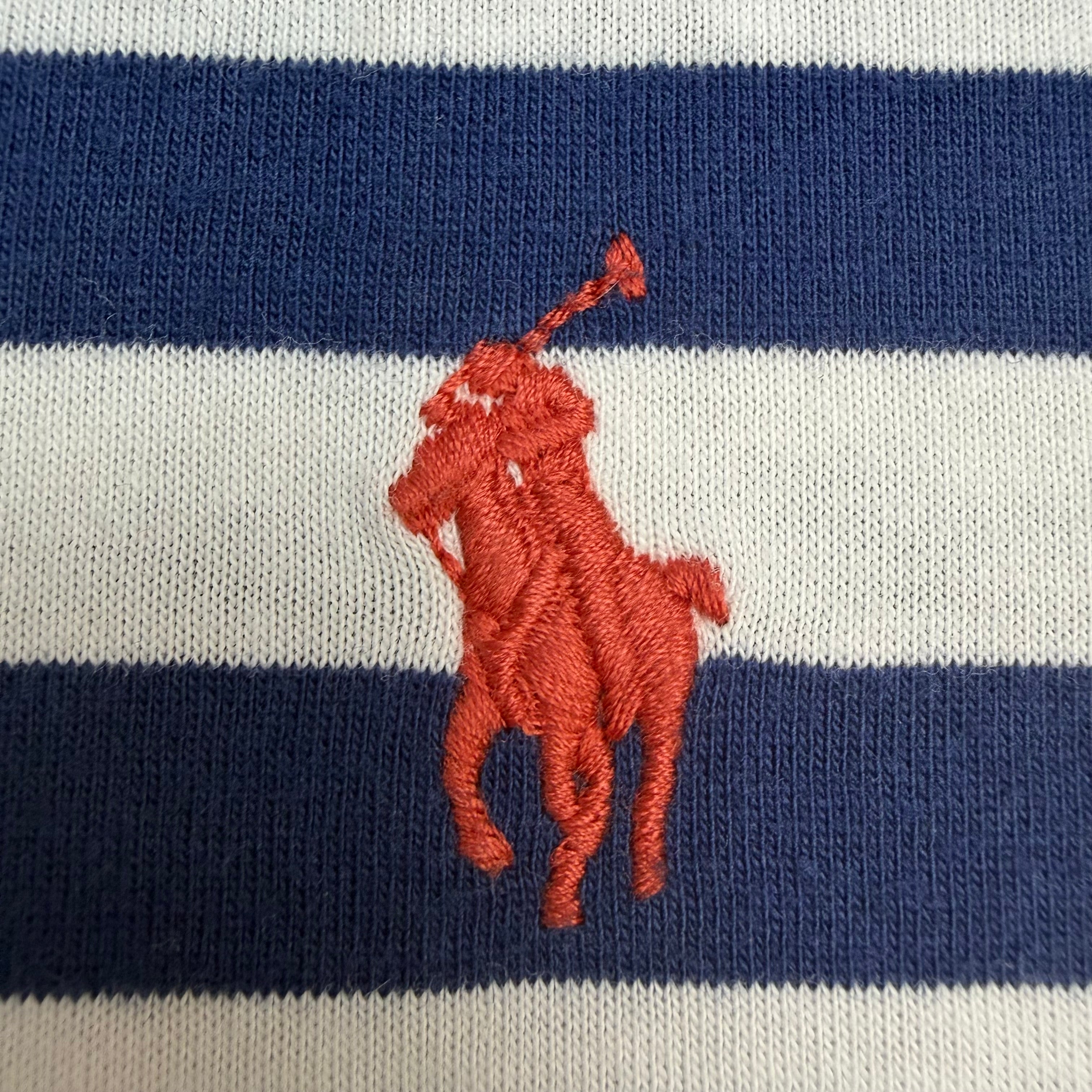 Vintage Polo Ralph Lauren Striped Polo Tee Blue/White