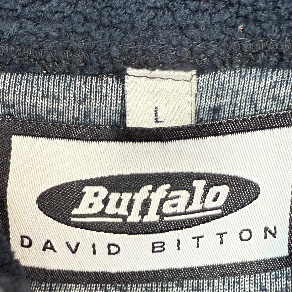 Vintage Buffalo Fleece Quarter Zip Sweater Navy Blue