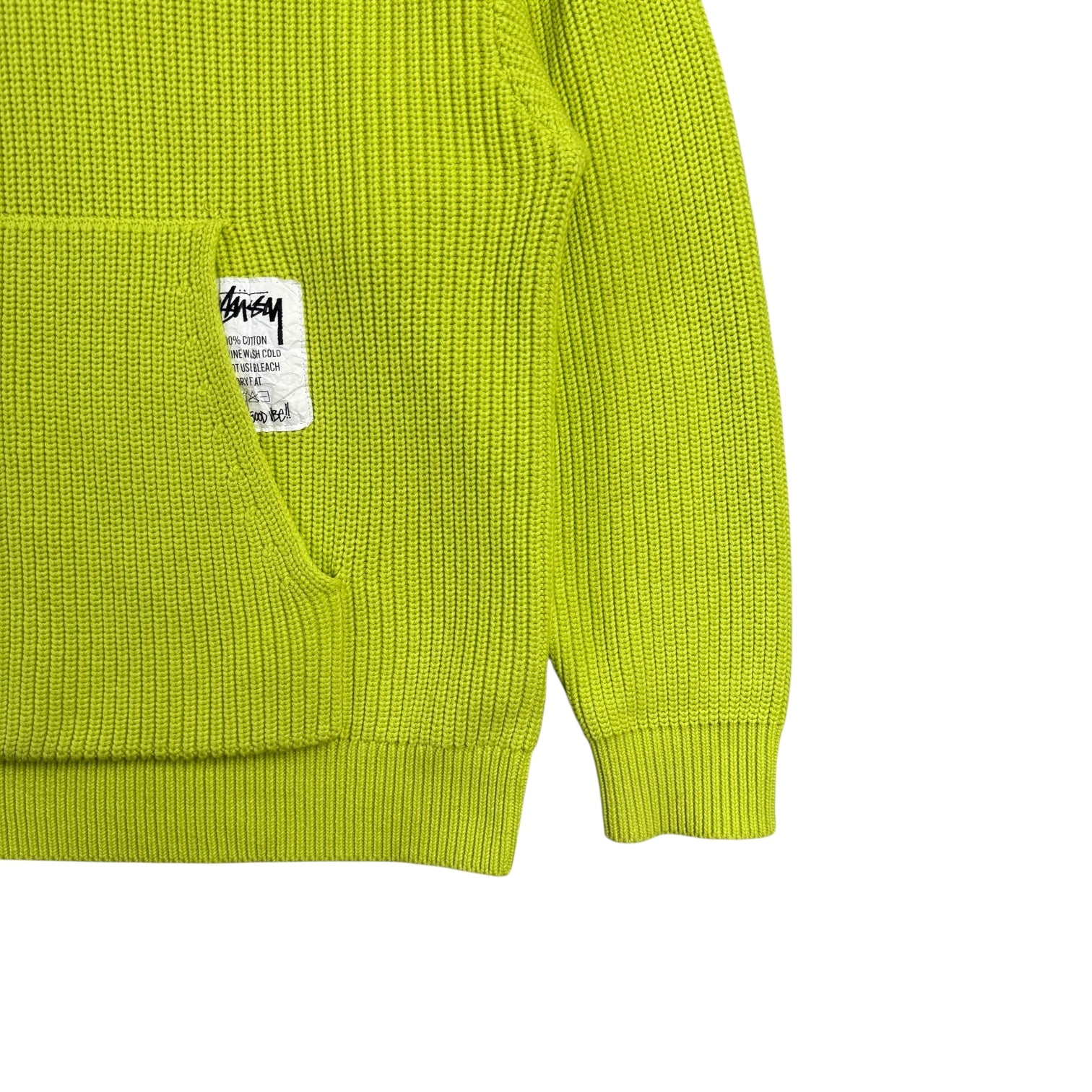 Stussy Cotton Knit Hoodie Lime