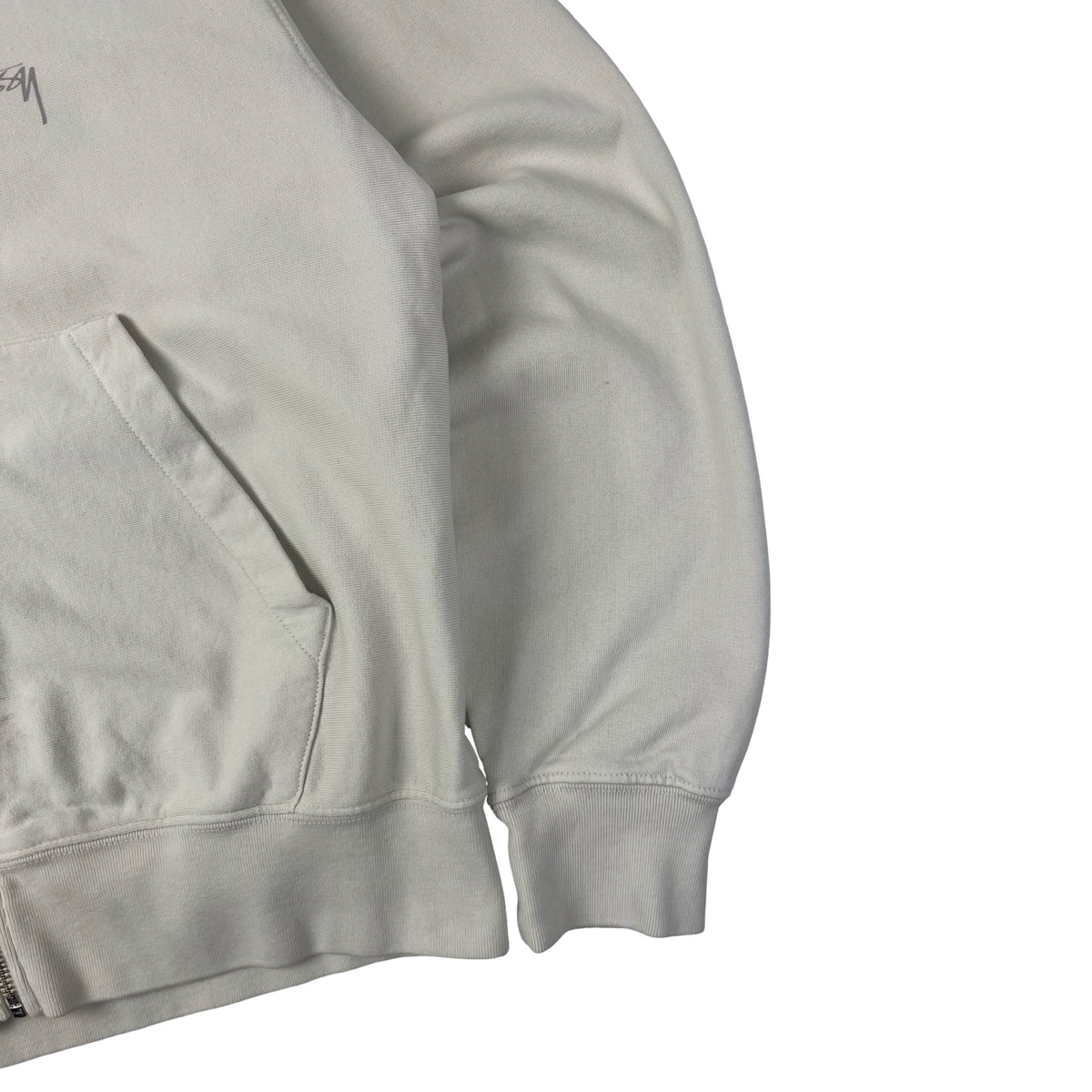 Stussy Lightweight Terry Zip Hoodie Cream