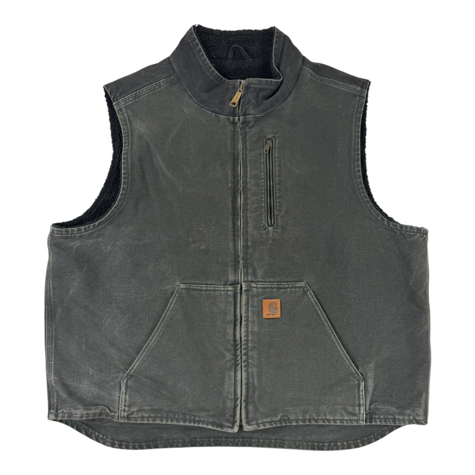 Vintage Carhartt Workwear Sherpa Lined Vest Olive