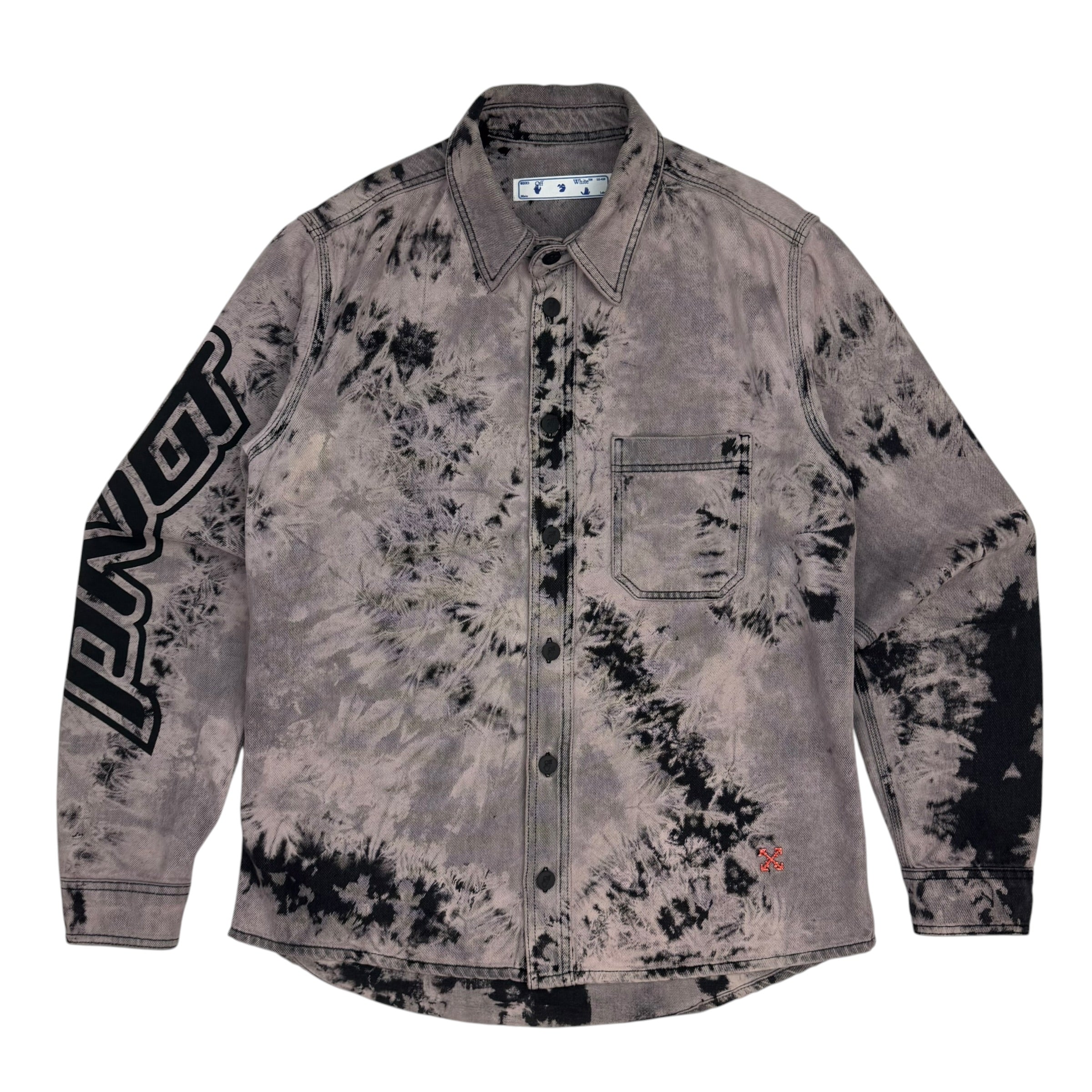 Off White Denim Tie Dye Pivot Jacket Pink/Black