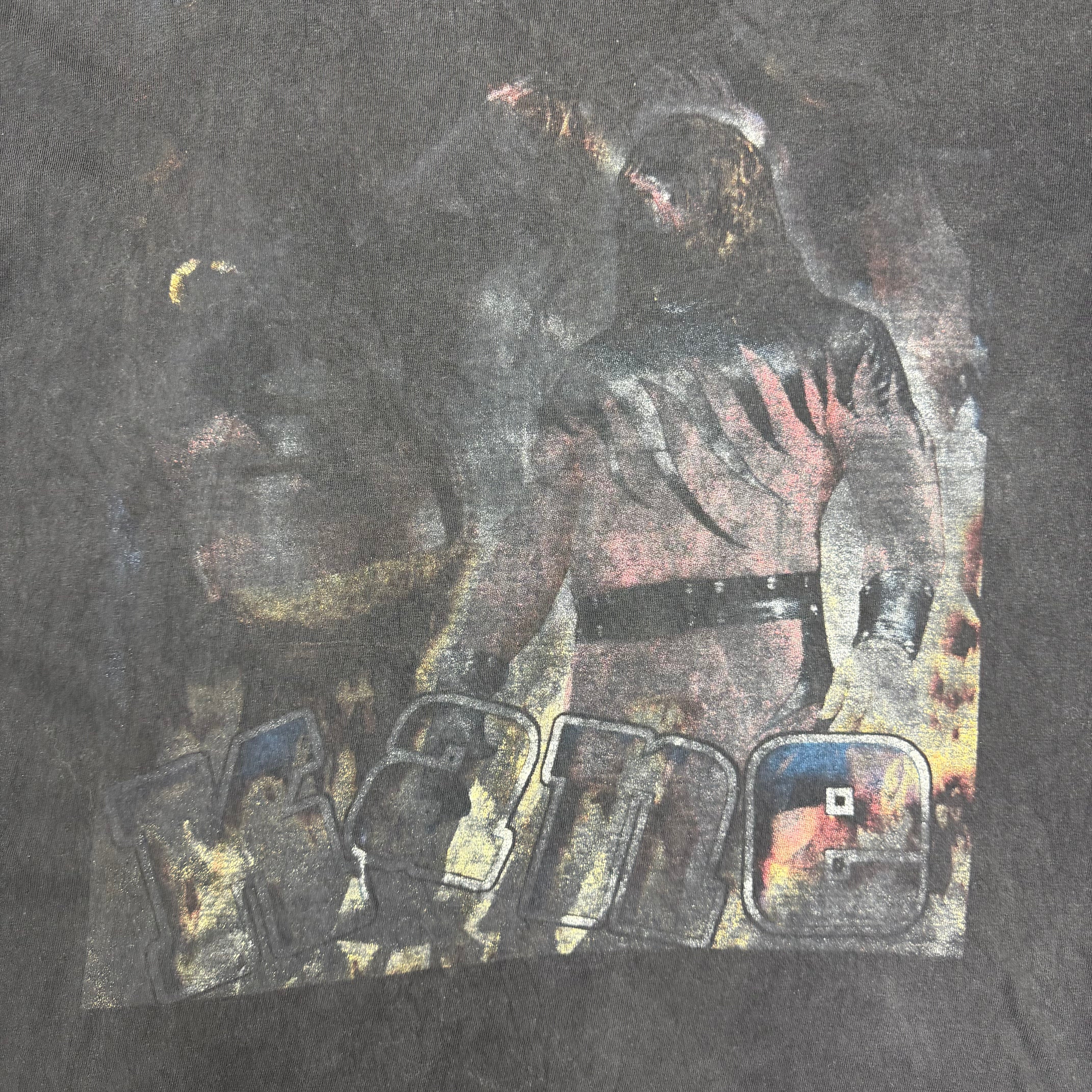 Vintage 1990's Kane WWF Rap Tee Faded Black