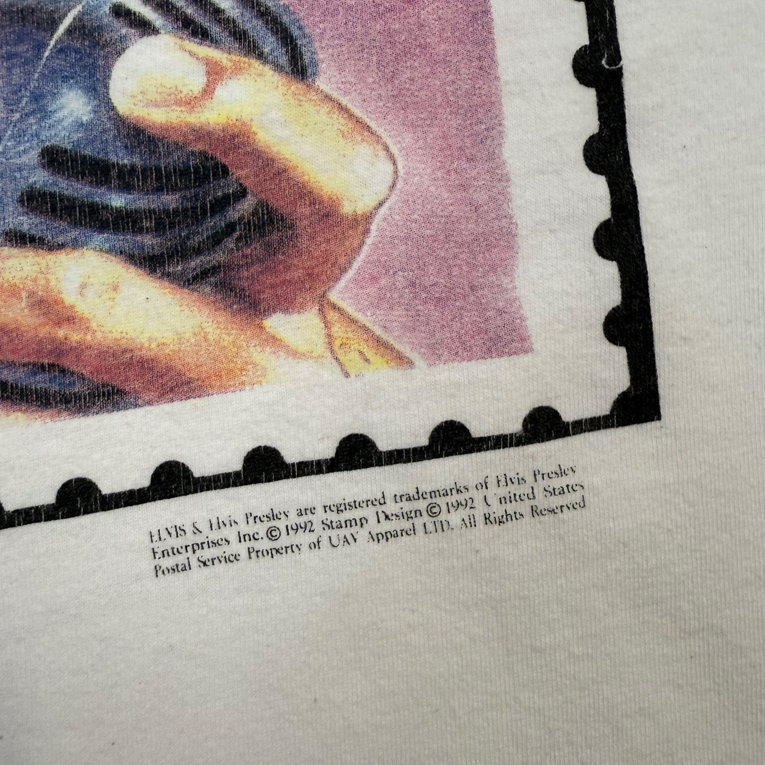 1992 Elvis Presley Stamp Tee White