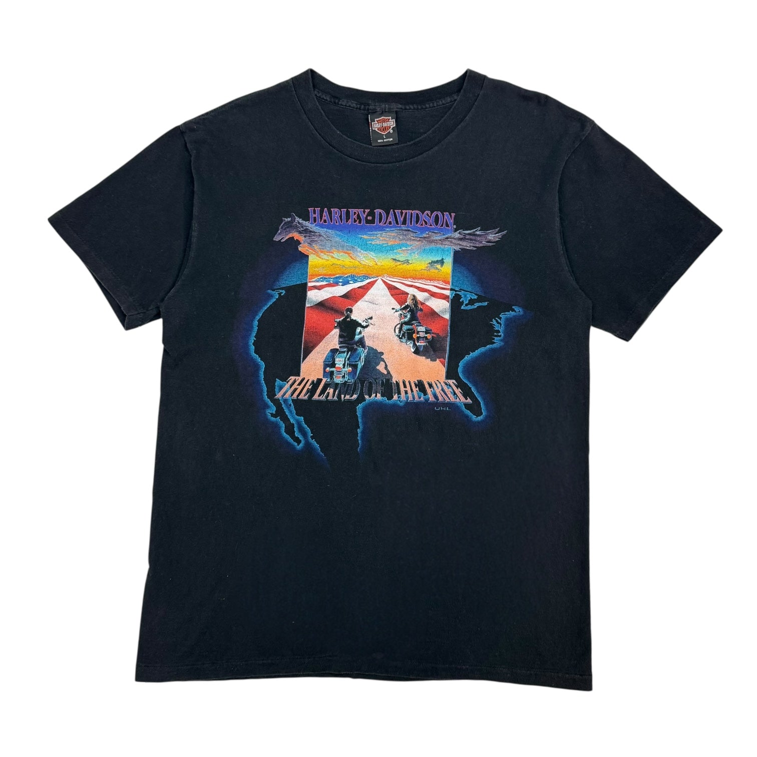 Vintage Harley Davidson ‘The Land Of The Free’ Tee Black