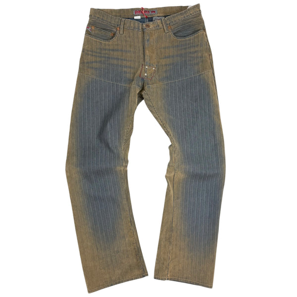 Vintage Parasuco Pinstripe Sandwash Denim Jeans Silver