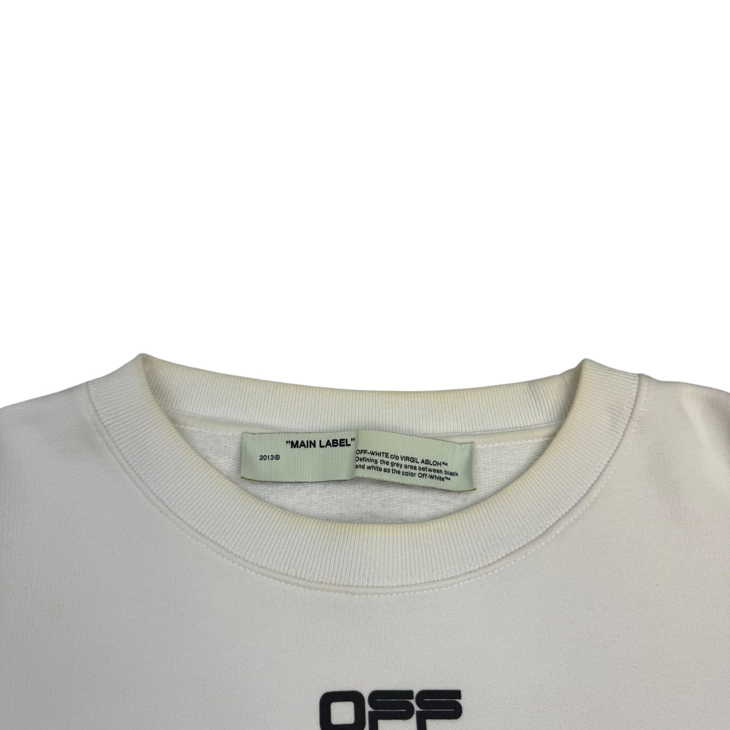 Off White Airport Tape Over Crewneck White