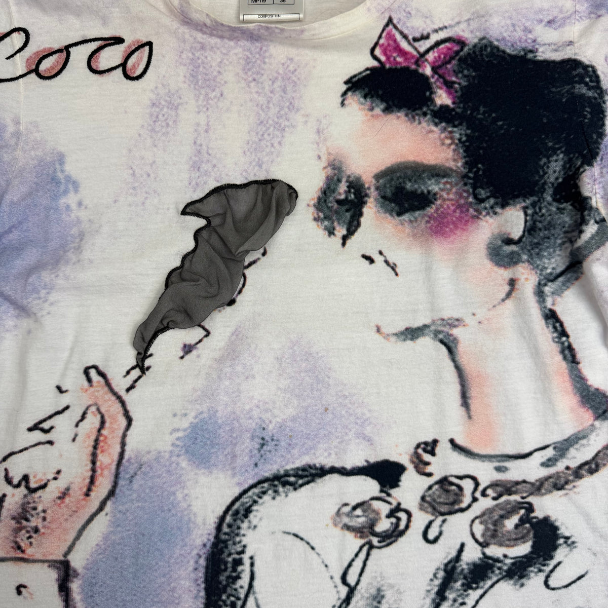 (W) Spring/Summer 2010 Chanel Mademoiselle Coco By Karl Lagerfeld Tee Purple/White