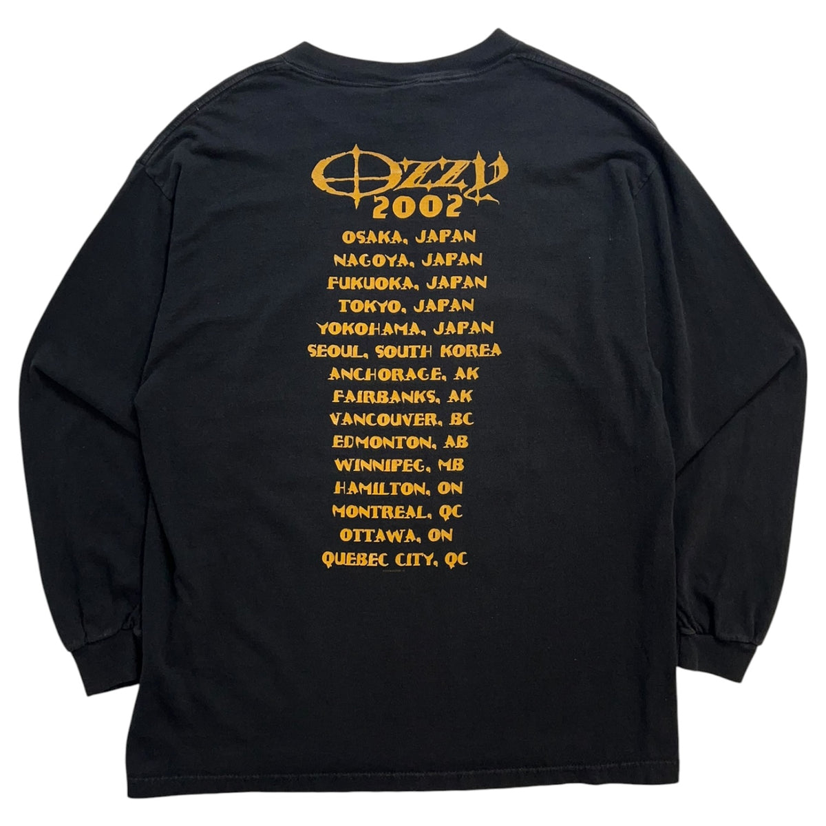 Vintage 2002 Ozzy Tour Long Sleeve T-Shirt Black
