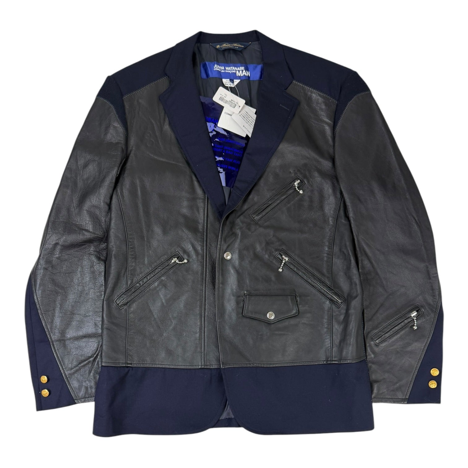Junya Watanabe MAN × Brooks Brothers Leather Blazer Navy
