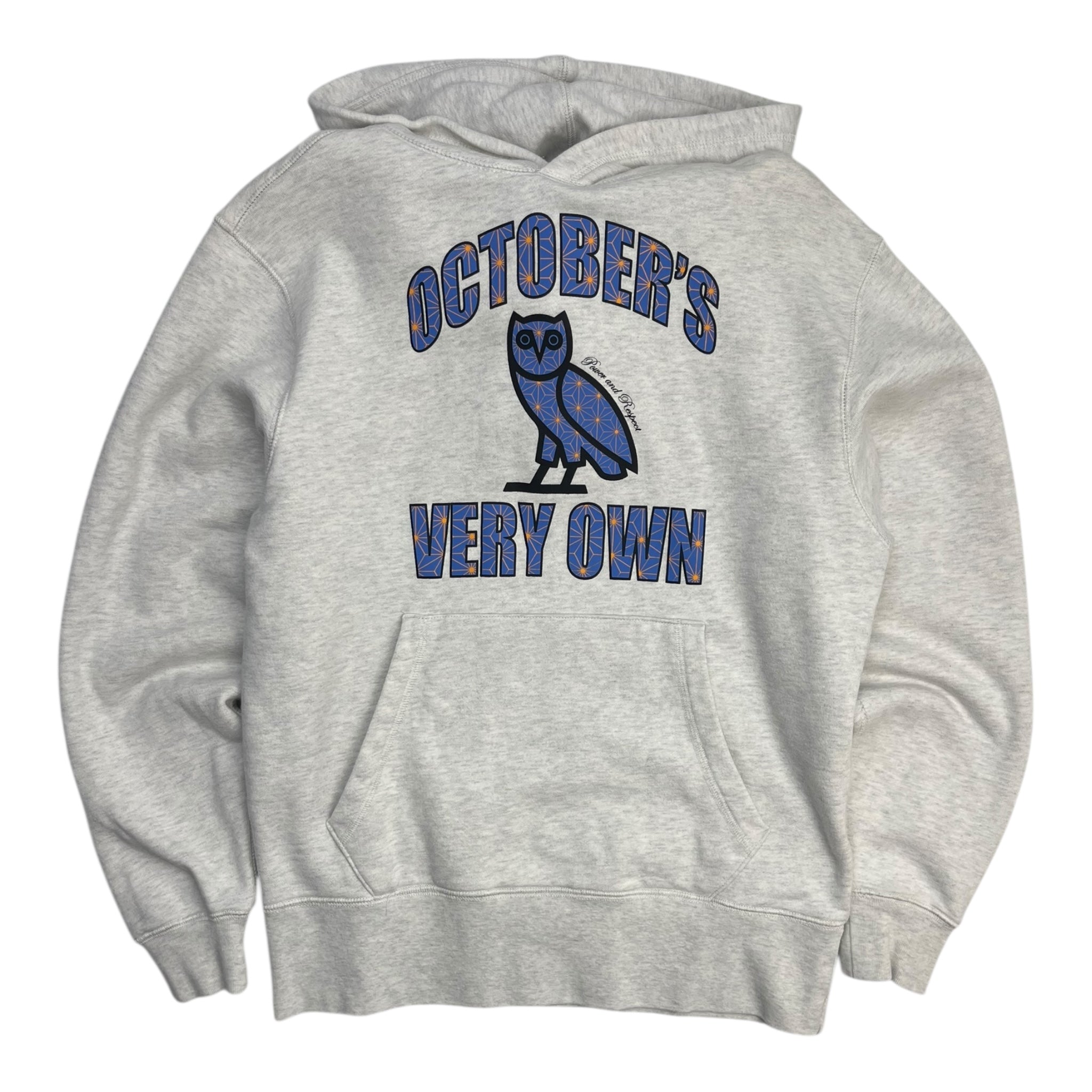OVO Power and Respect Hoodie Heather Grey