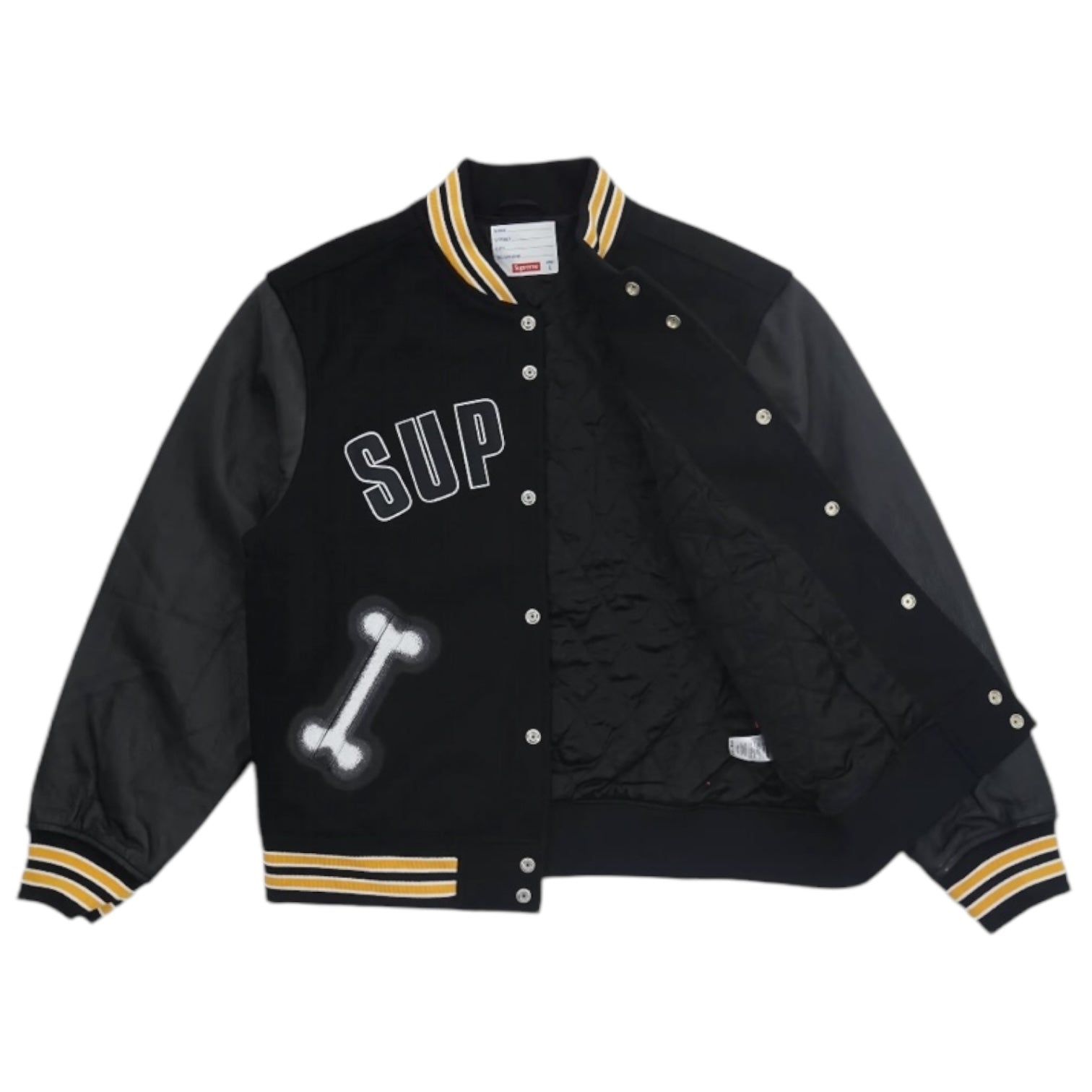 Supreme Bone Varsity Jacket Black